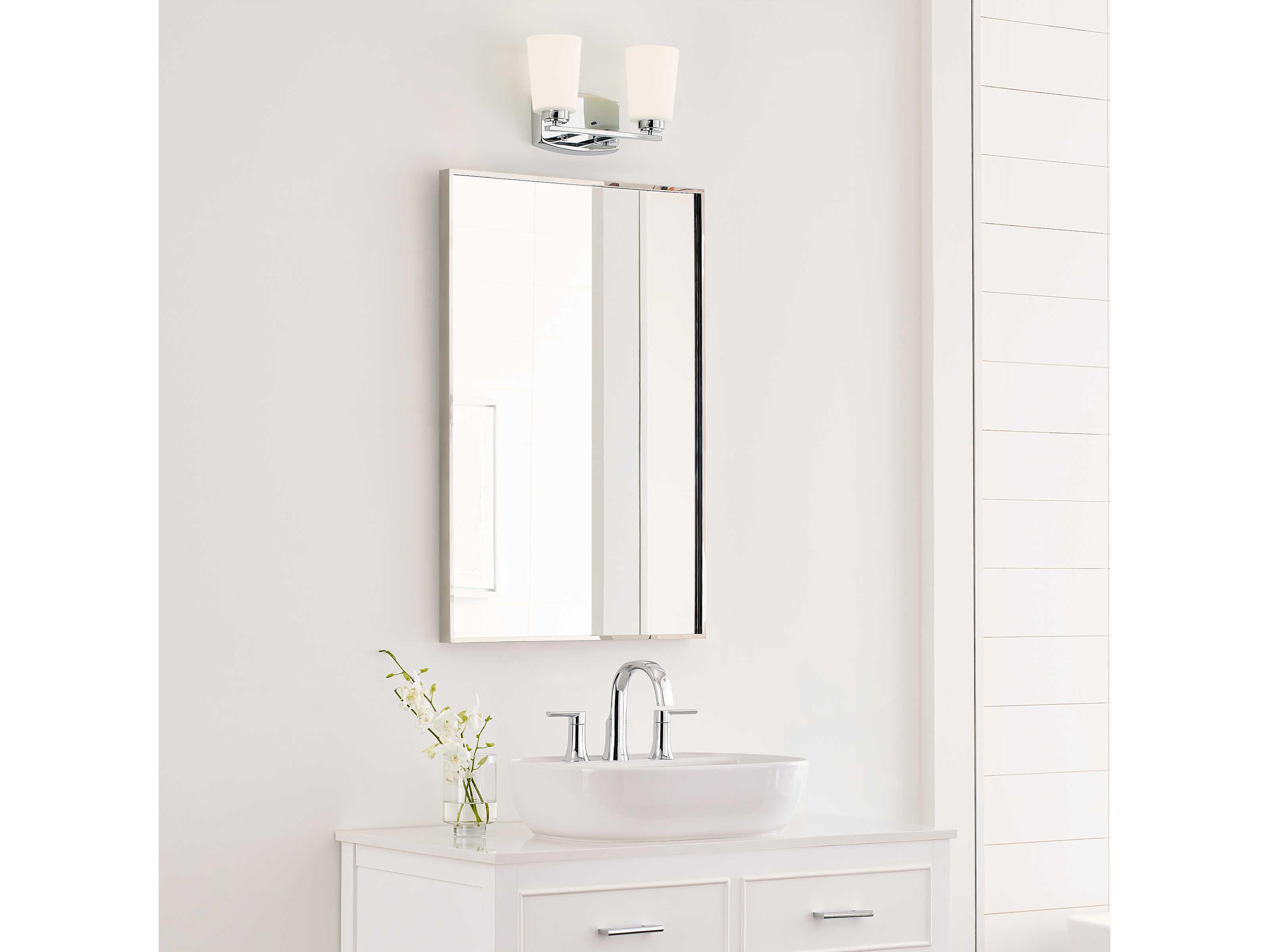 Generation Lighting Franport 2-Light Chrome Glass Vanity Light