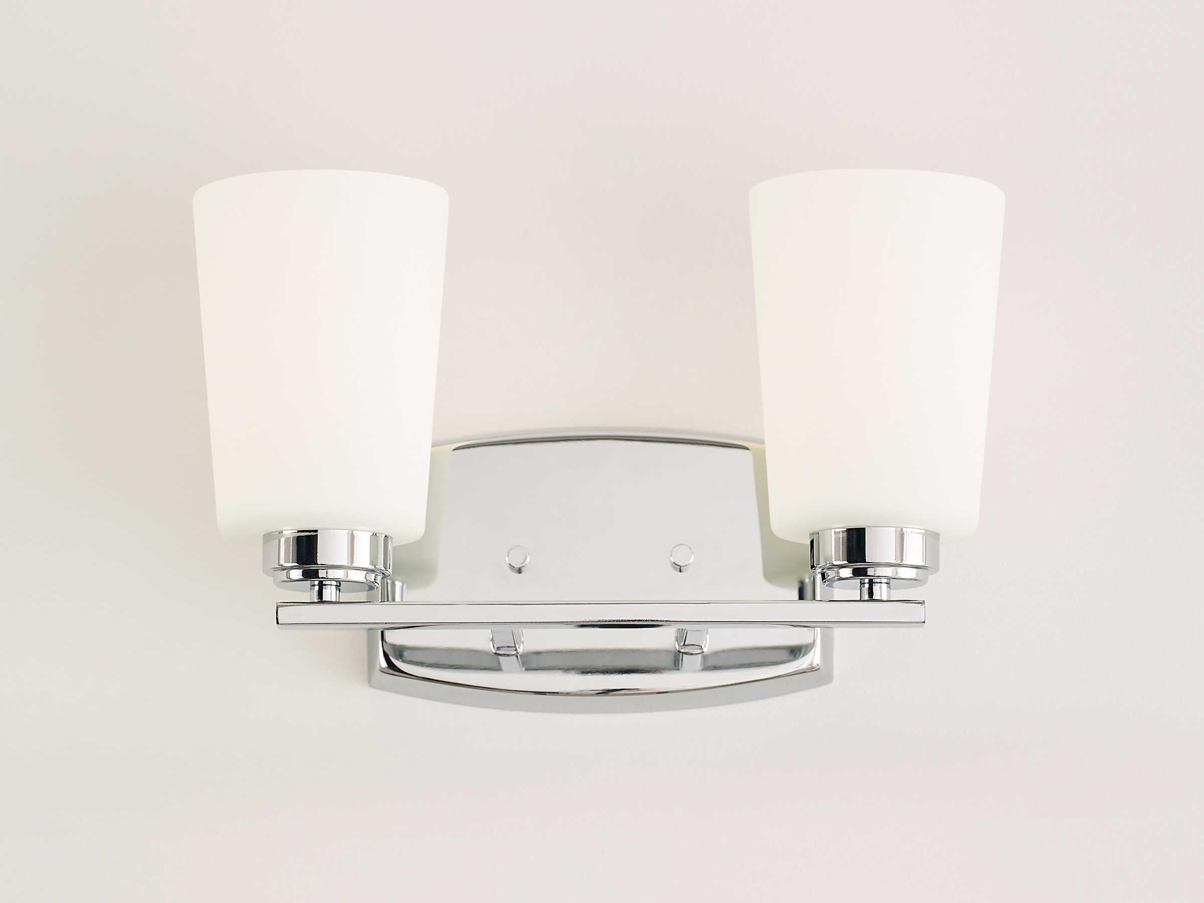 Generation Lighting Franport 2-Light Chrome Glass Vanity Light