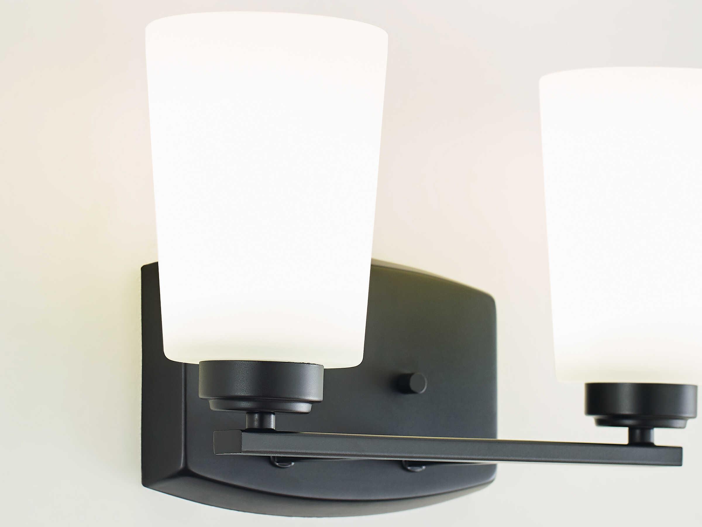 Generation Lighting Franport 2-Light Midnight Black Glass Vanity Light