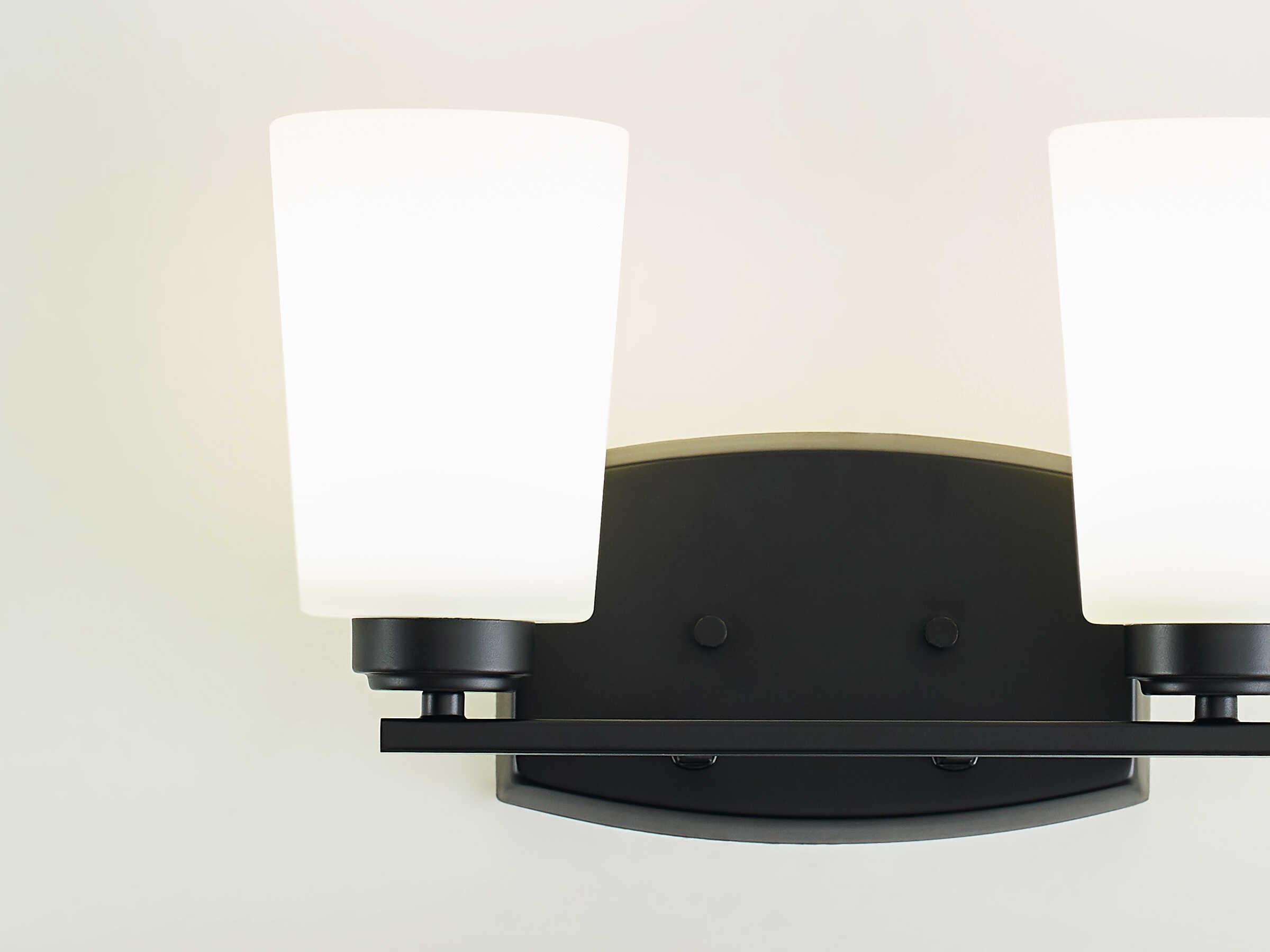 Generation Lighting Franport 2-Light Midnight Black Glass Vanity Light