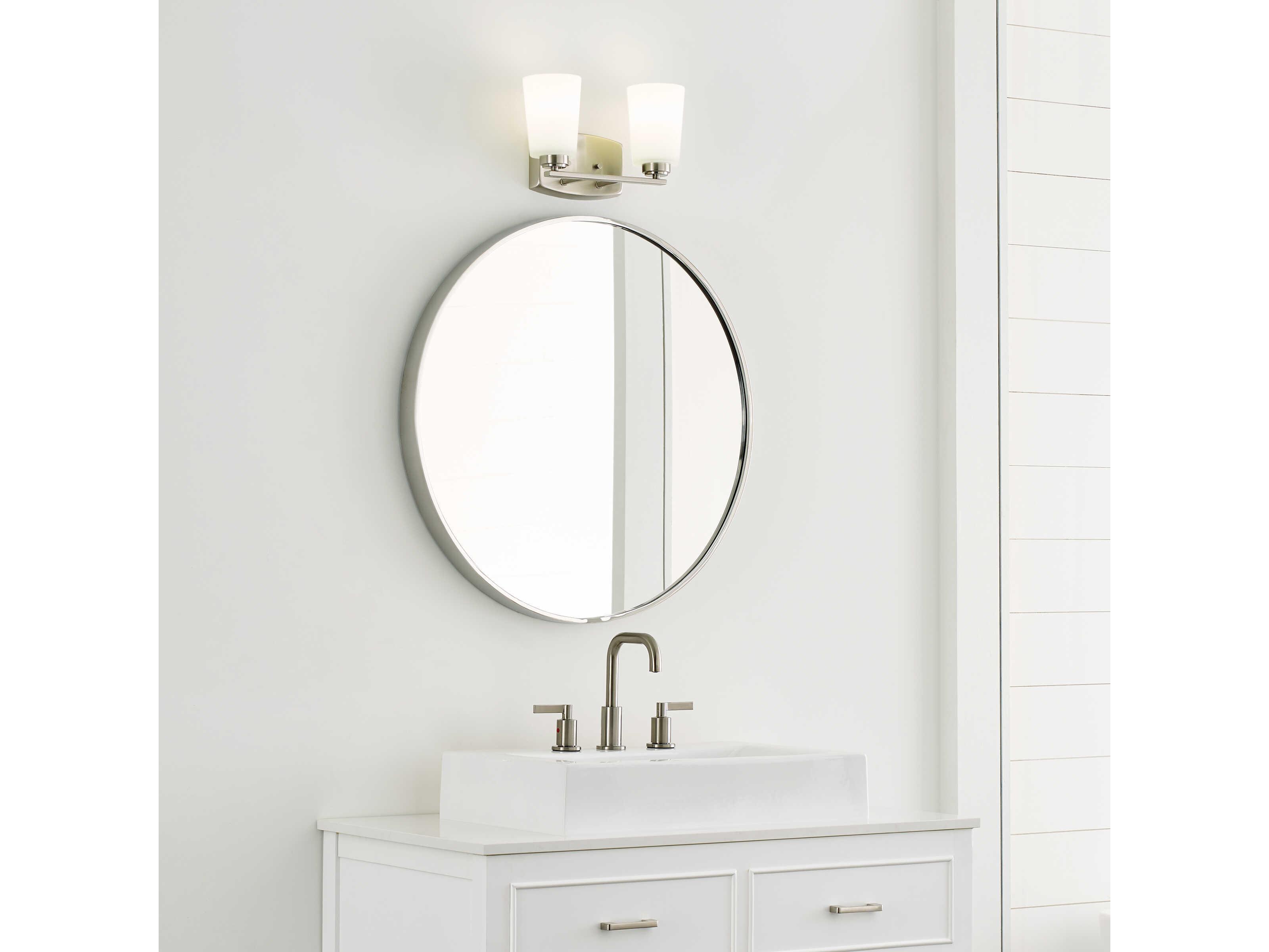 Generation Lighting Franport 2-Light Brushed Nickel Glass Vanity Light
