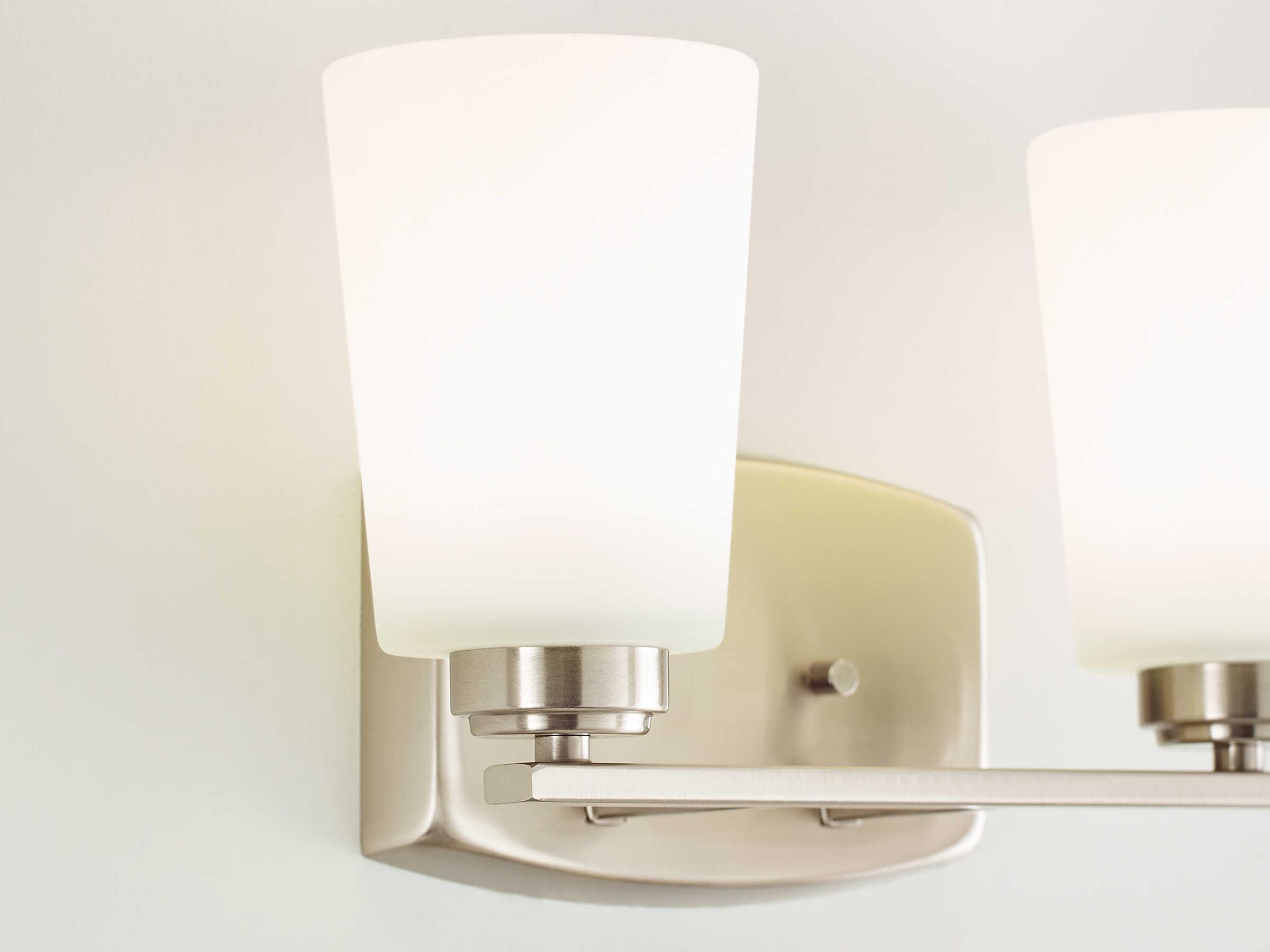 Generation Lighting Franport 2-Light Brushed Nickel Glass Vanity Light