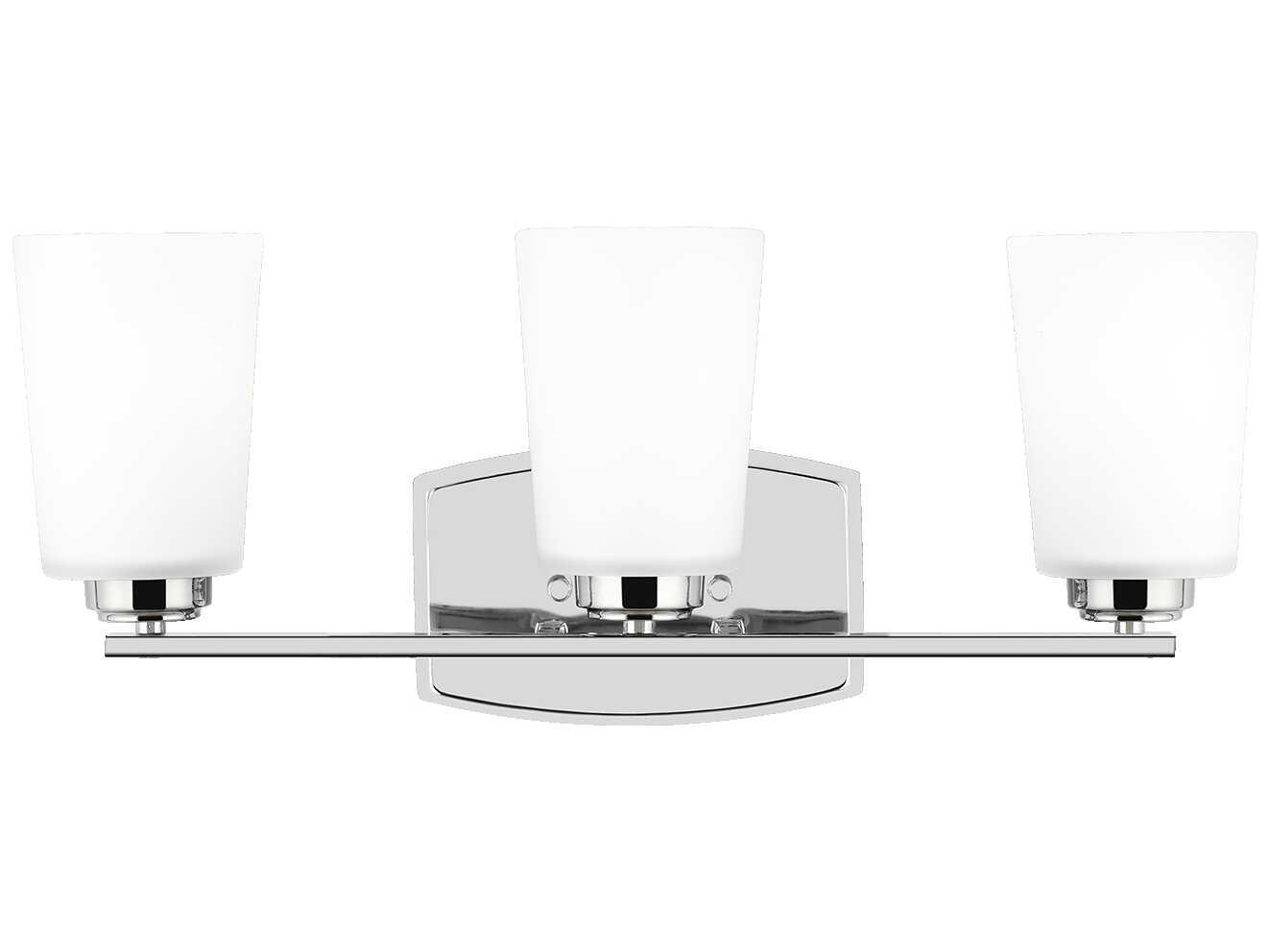 Generation Lighting Franport 3-Light Chrome Glass Vanity Light