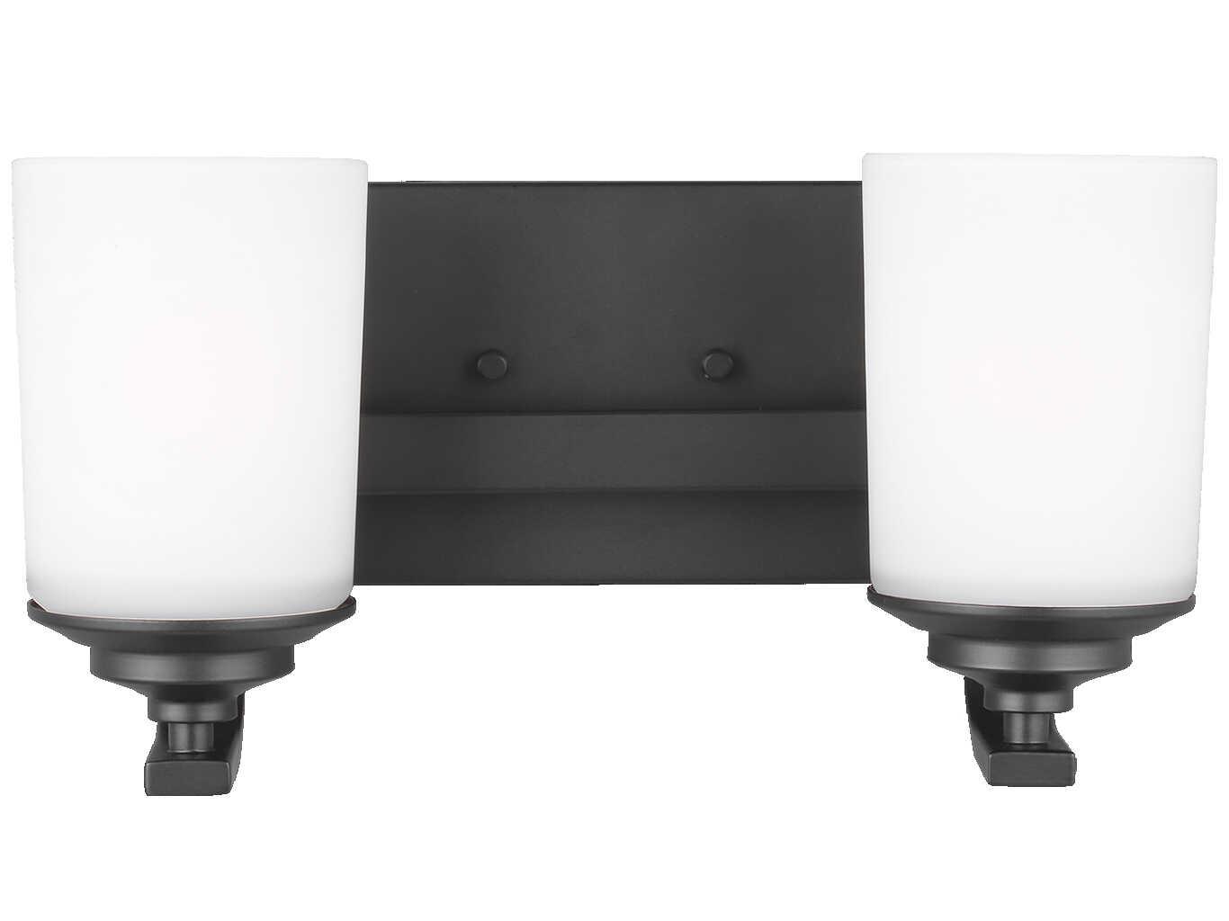 Generation Lighting Kemal 2-Light Midnight Black Glass Vanity Light