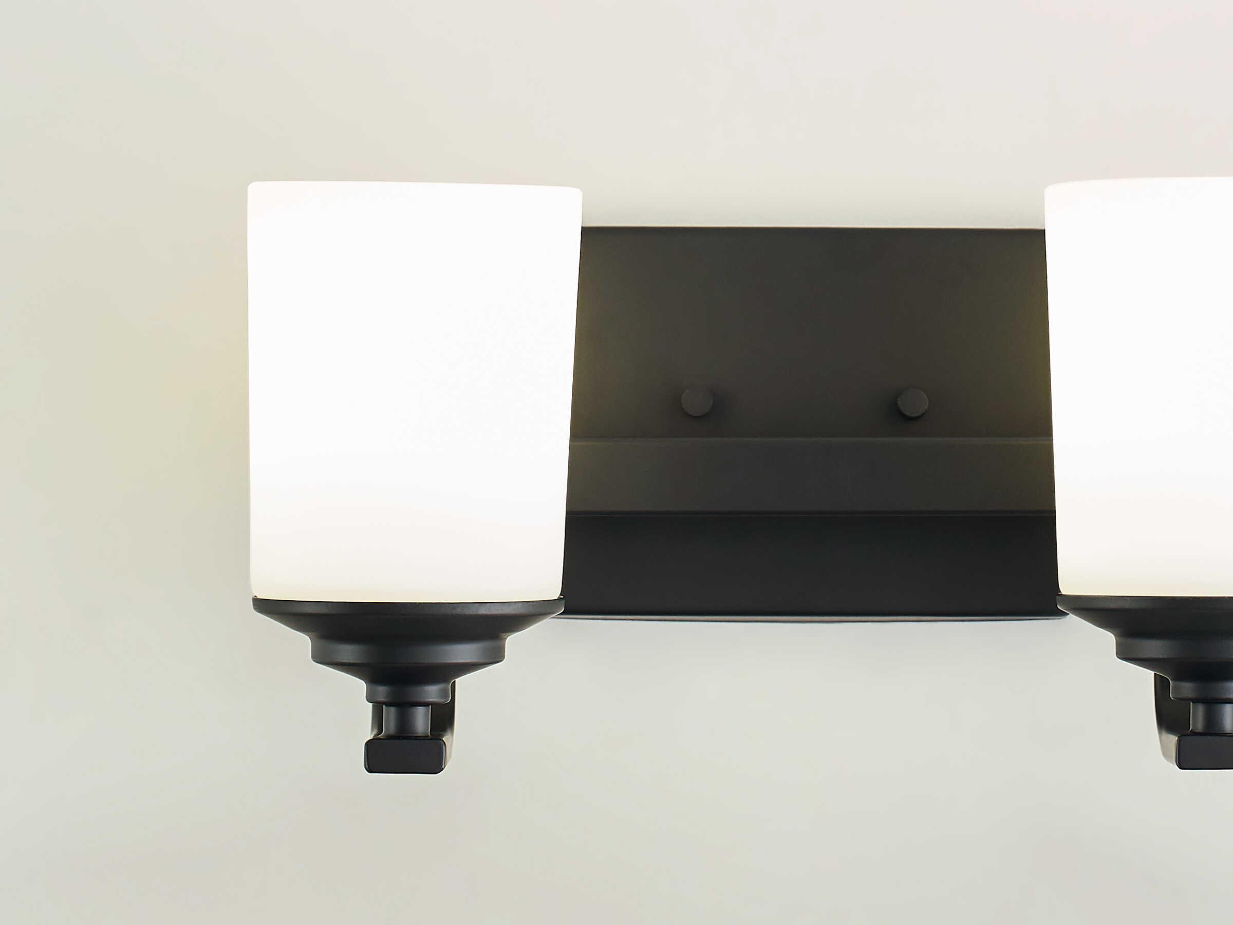 Generation Lighting Kemal 2-Light Midnight Black Glass Vanity Light