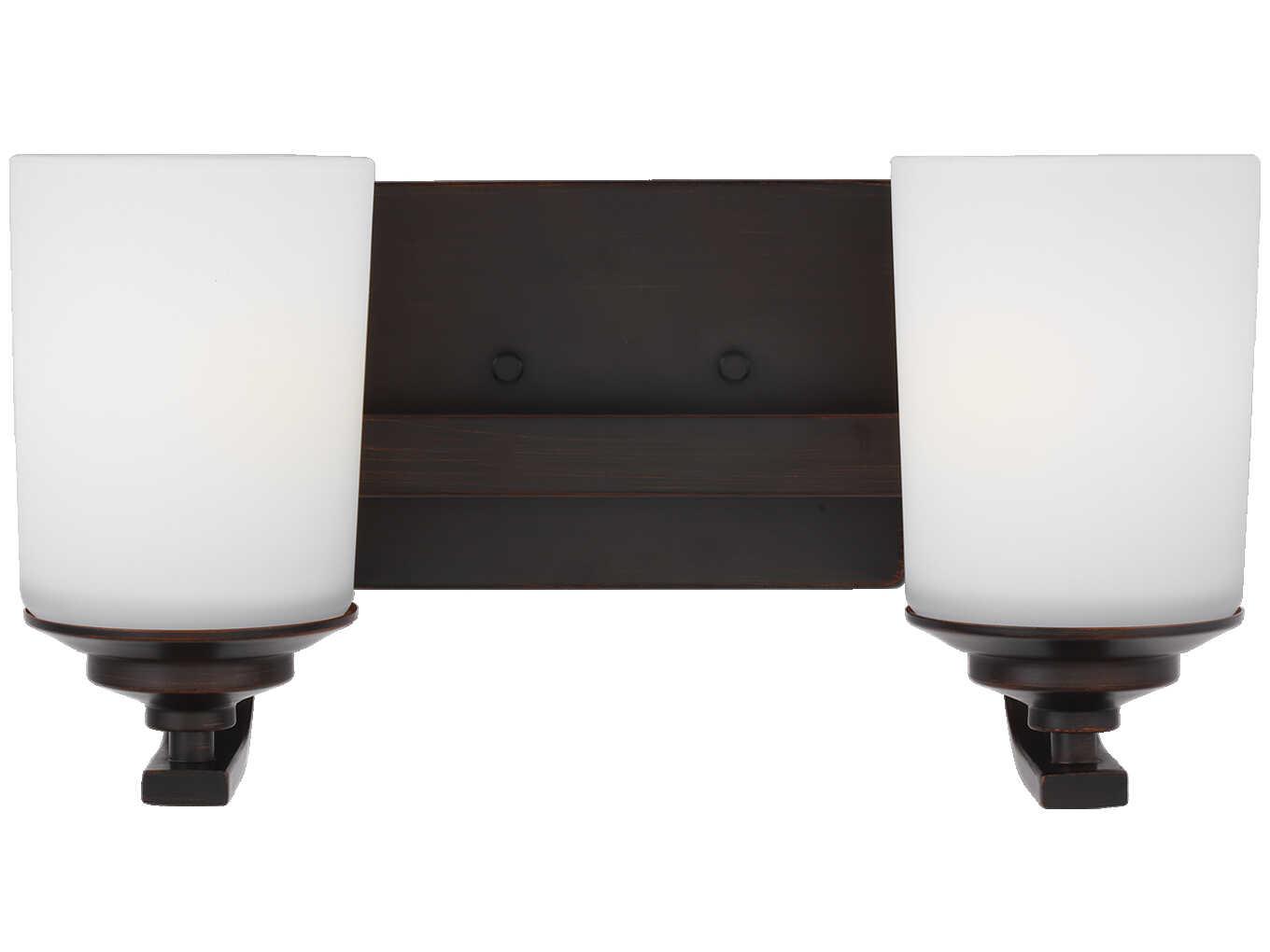 Generation Lighting Kemal 2-Light Bronze Glass Vanity Light