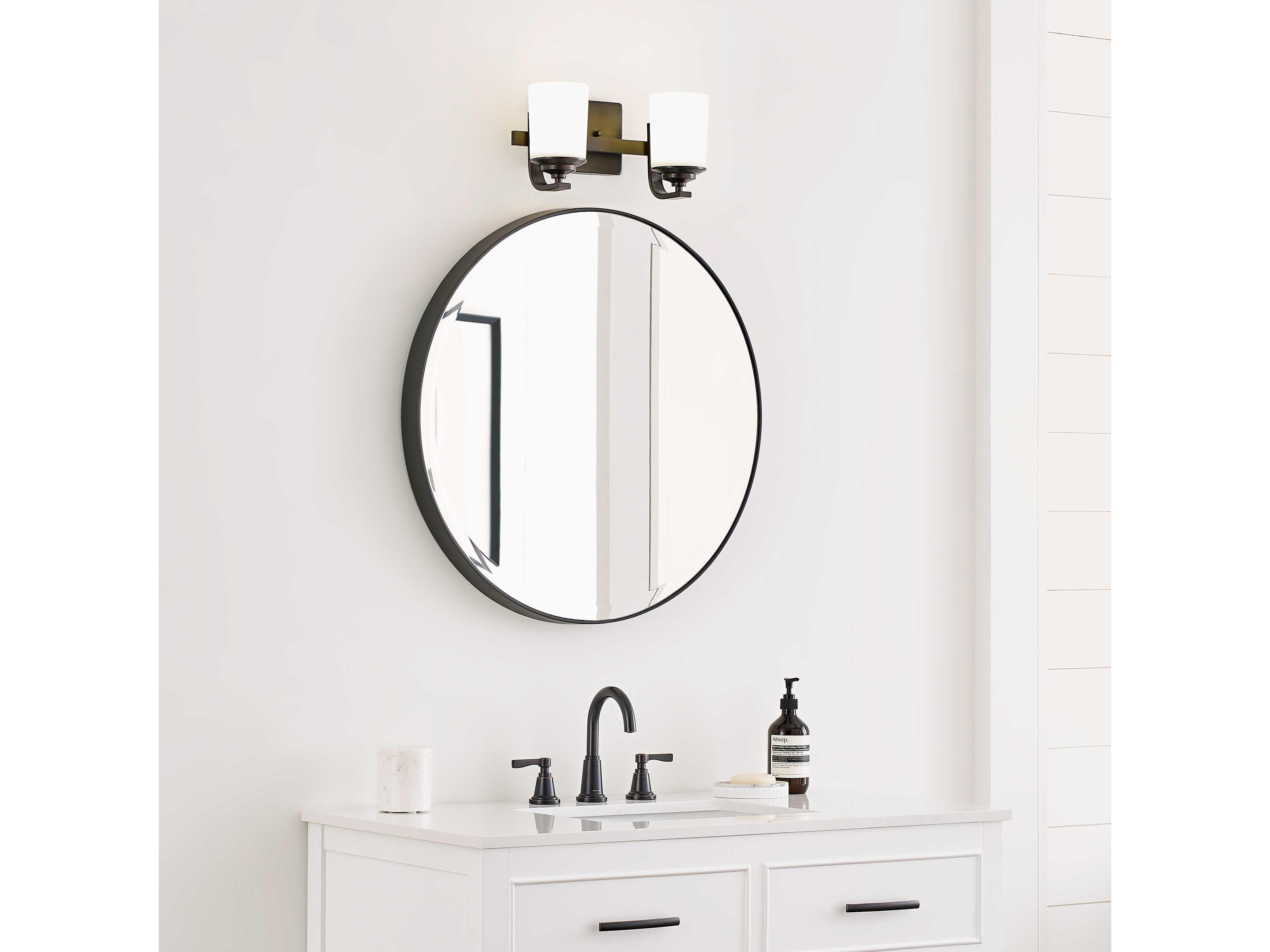 Generation Lighting Kemal 2-Light Bronze Glass Vanity Light