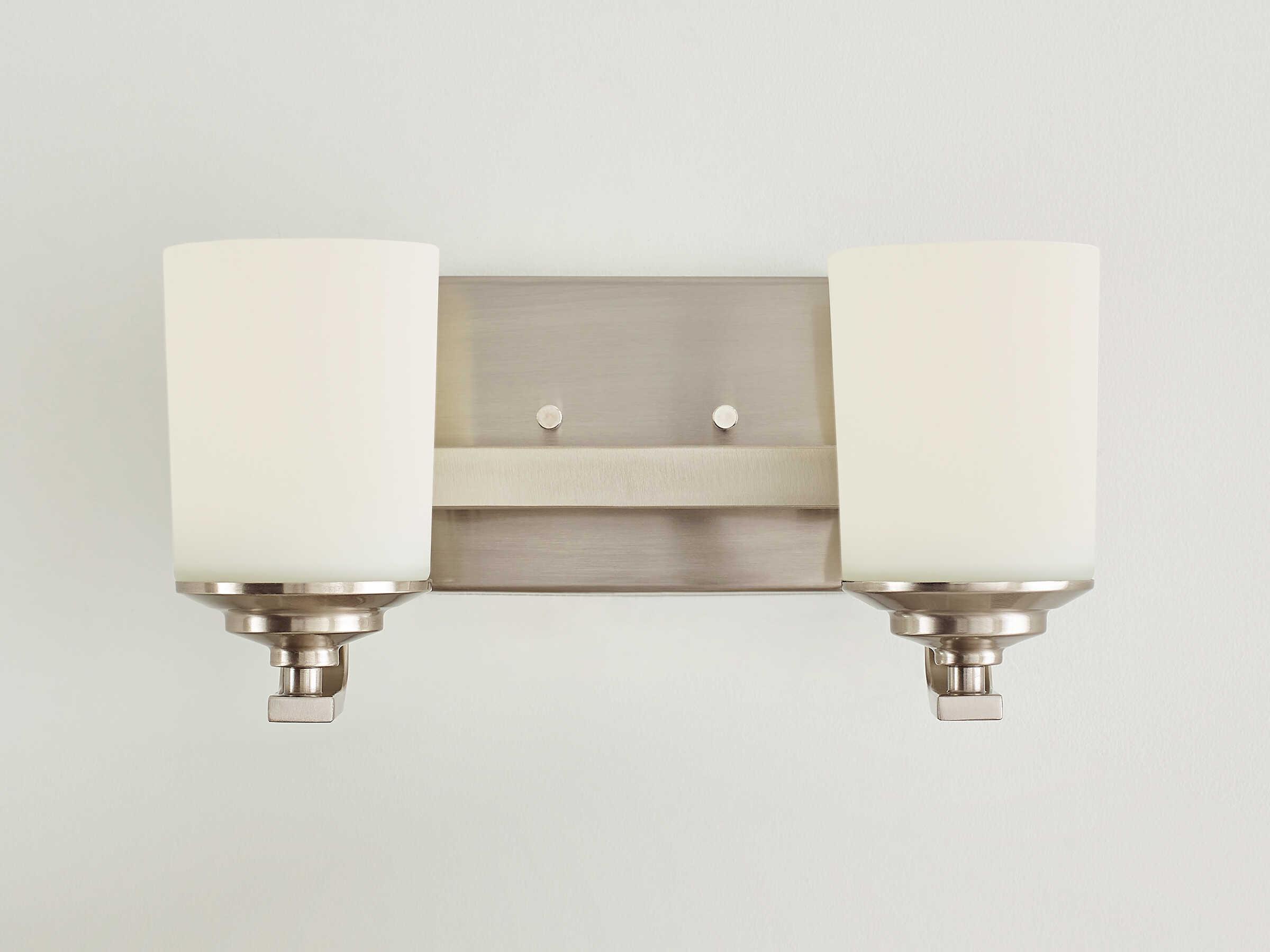 Generation Lighting Kemal 2-Light Brushed Nickel Glass Vanity Light