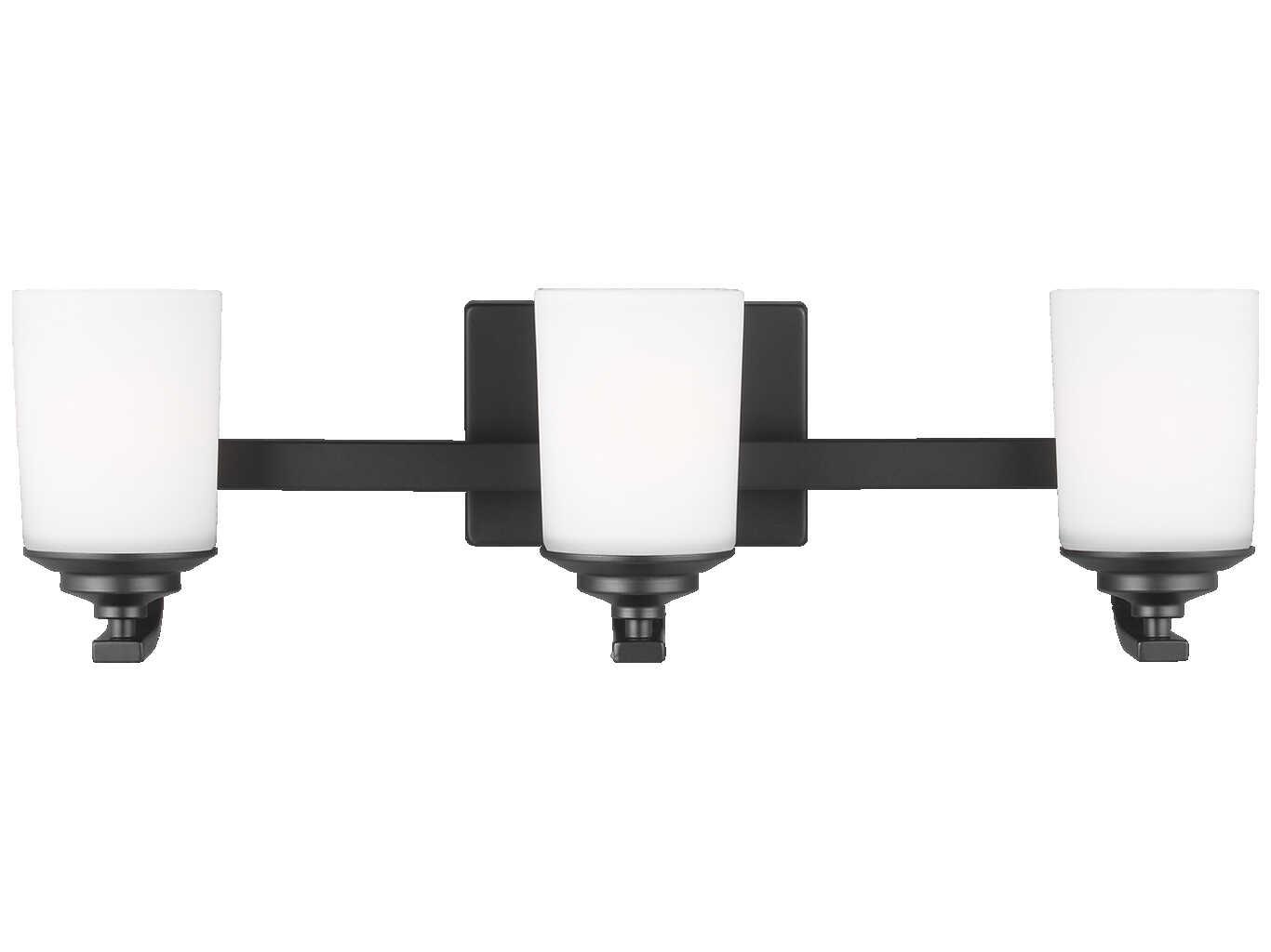 Generation Lighting Kemal 3-Light Midnight Black Glass Vanity Light