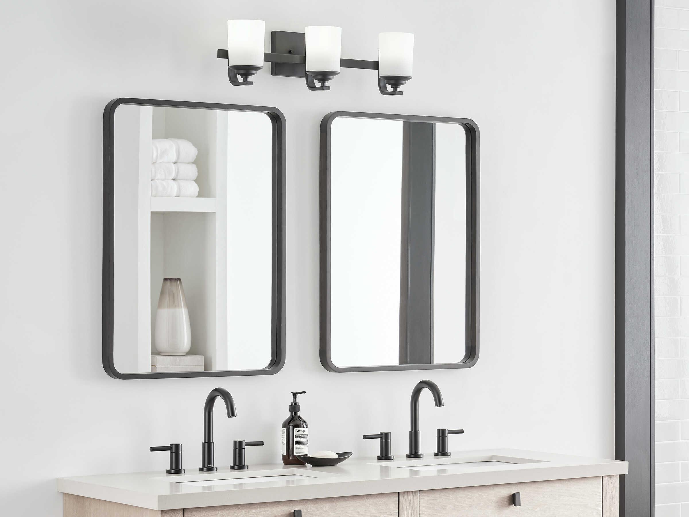 Generation Lighting Kemal 3-Light Midnight Black Glass Vanity Light