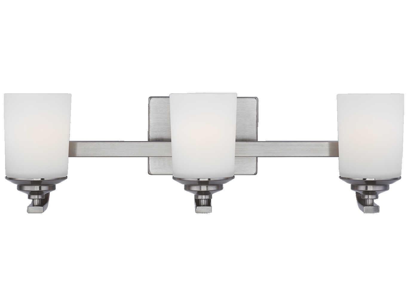 Generation Lighting Kemal 3-Light Brushed Nickel Glass Vanity Light
