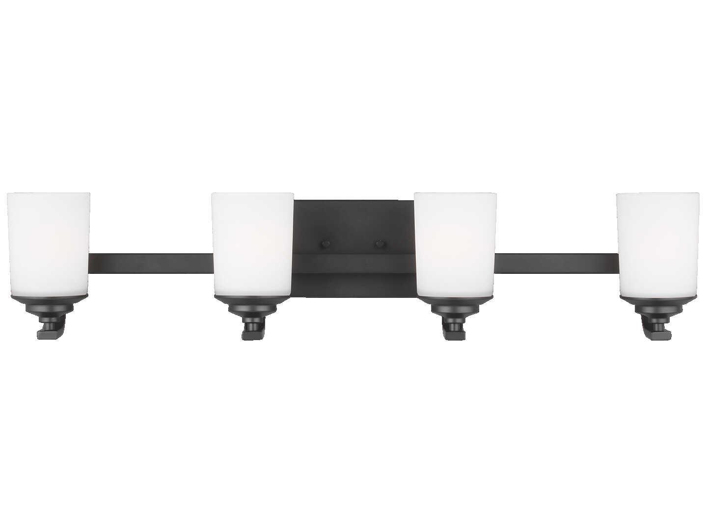 Generation Lighting Kemal 4-Light Midnight Black Glass Vanity Light