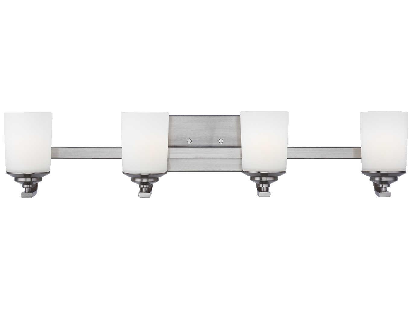 Generation Lighting Kemal 4-Light Brushed Nickel Glass Vanity Light