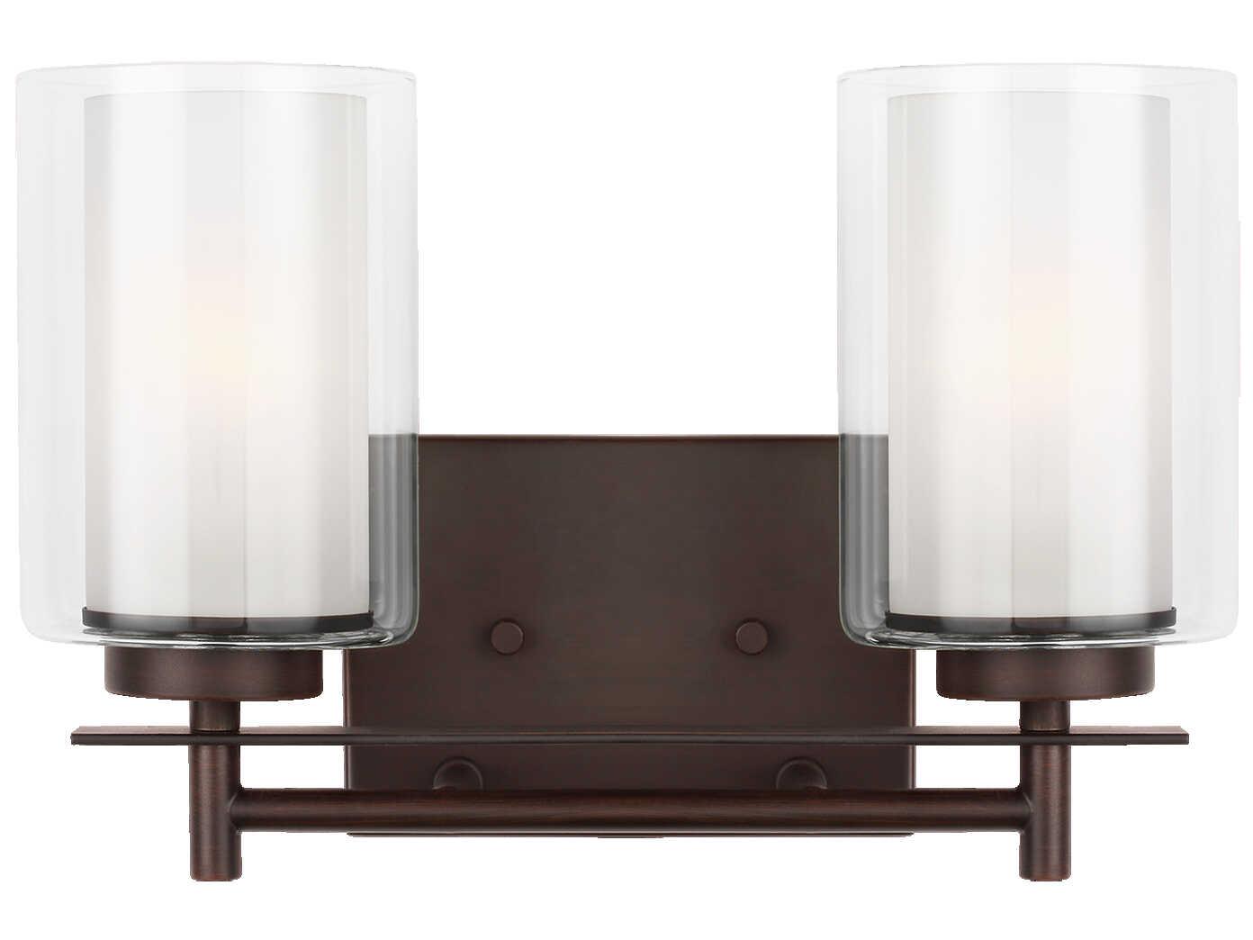 Generation Lighting Elmwood Park 2-Light Bronze Glass Vanity Light