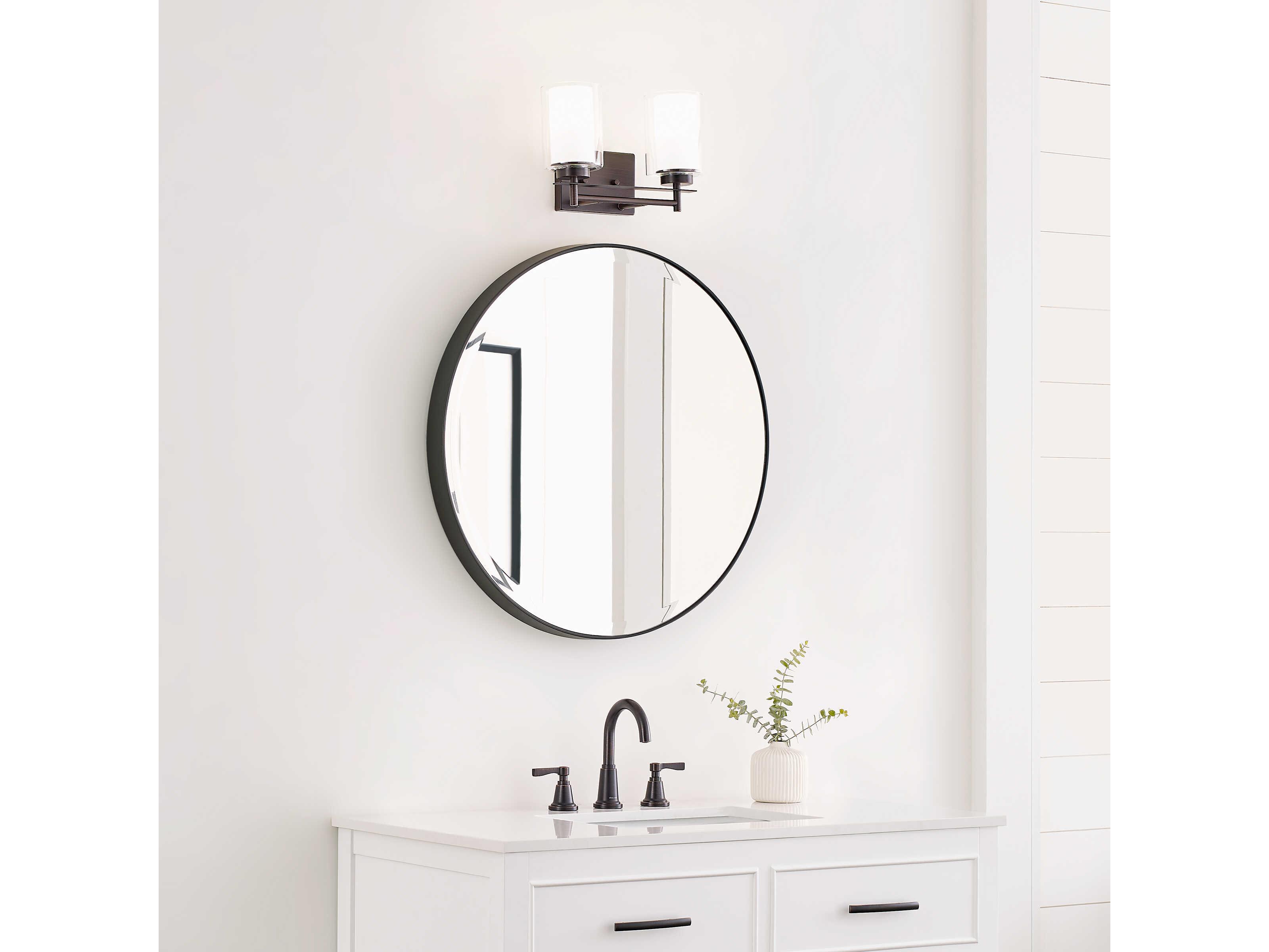 Generation Lighting Elmwood Park 2-Light Bronze Glass Vanity Light