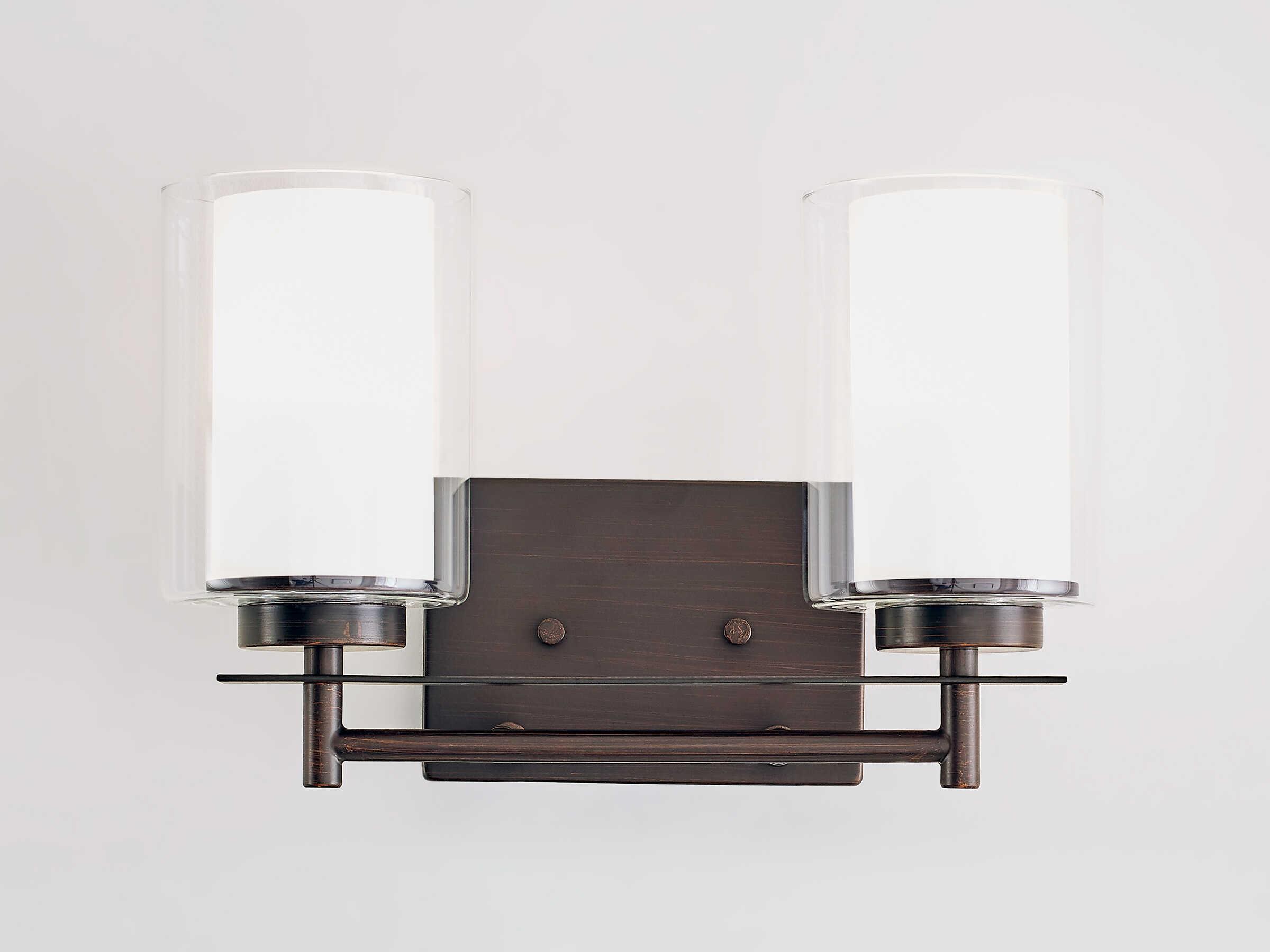 Generation Lighting Elmwood Park 2-Light Bronze Glass Vanity Light