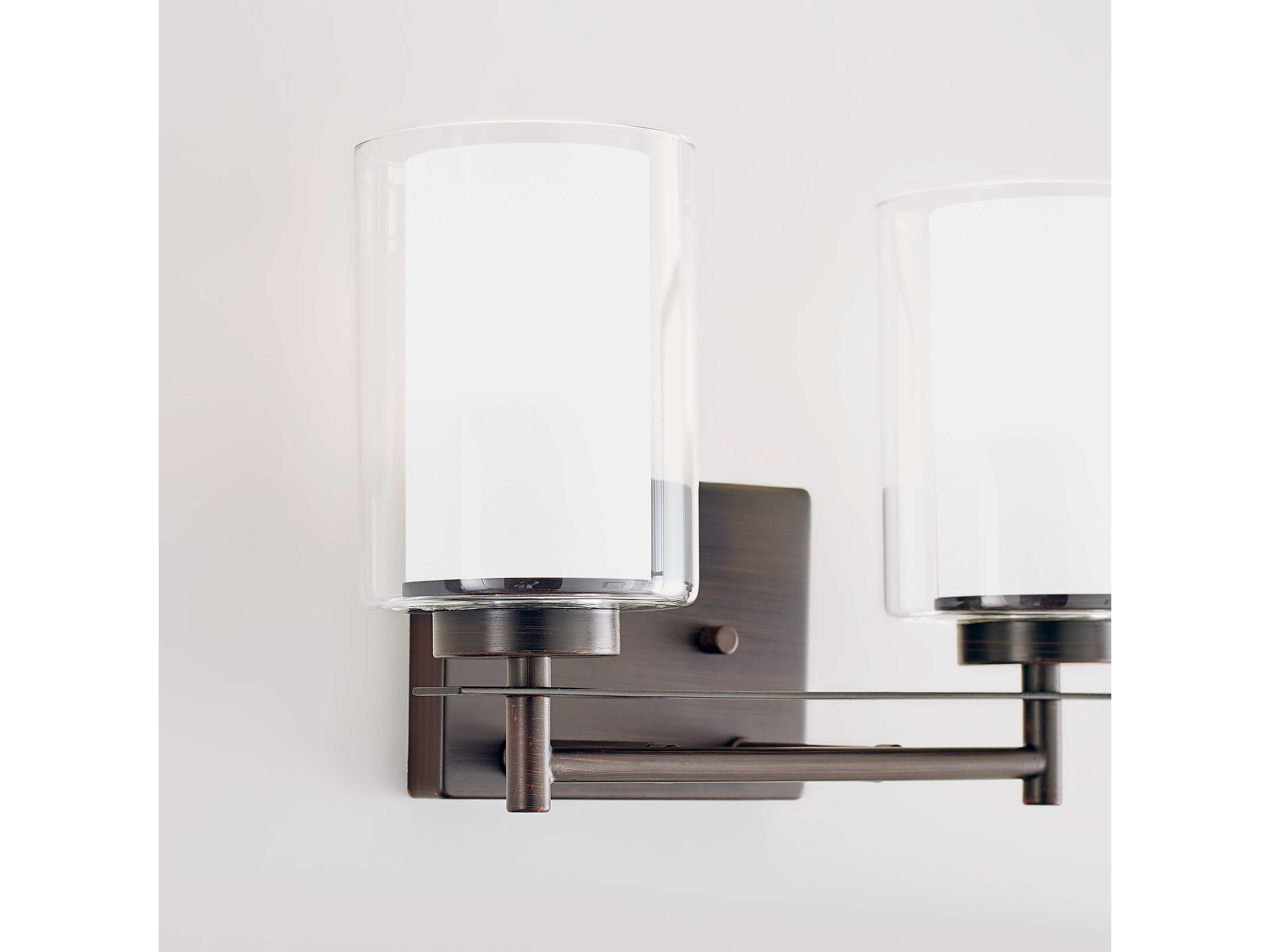 Generation Lighting Elmwood Park 2-Light Bronze Glass Vanity Light