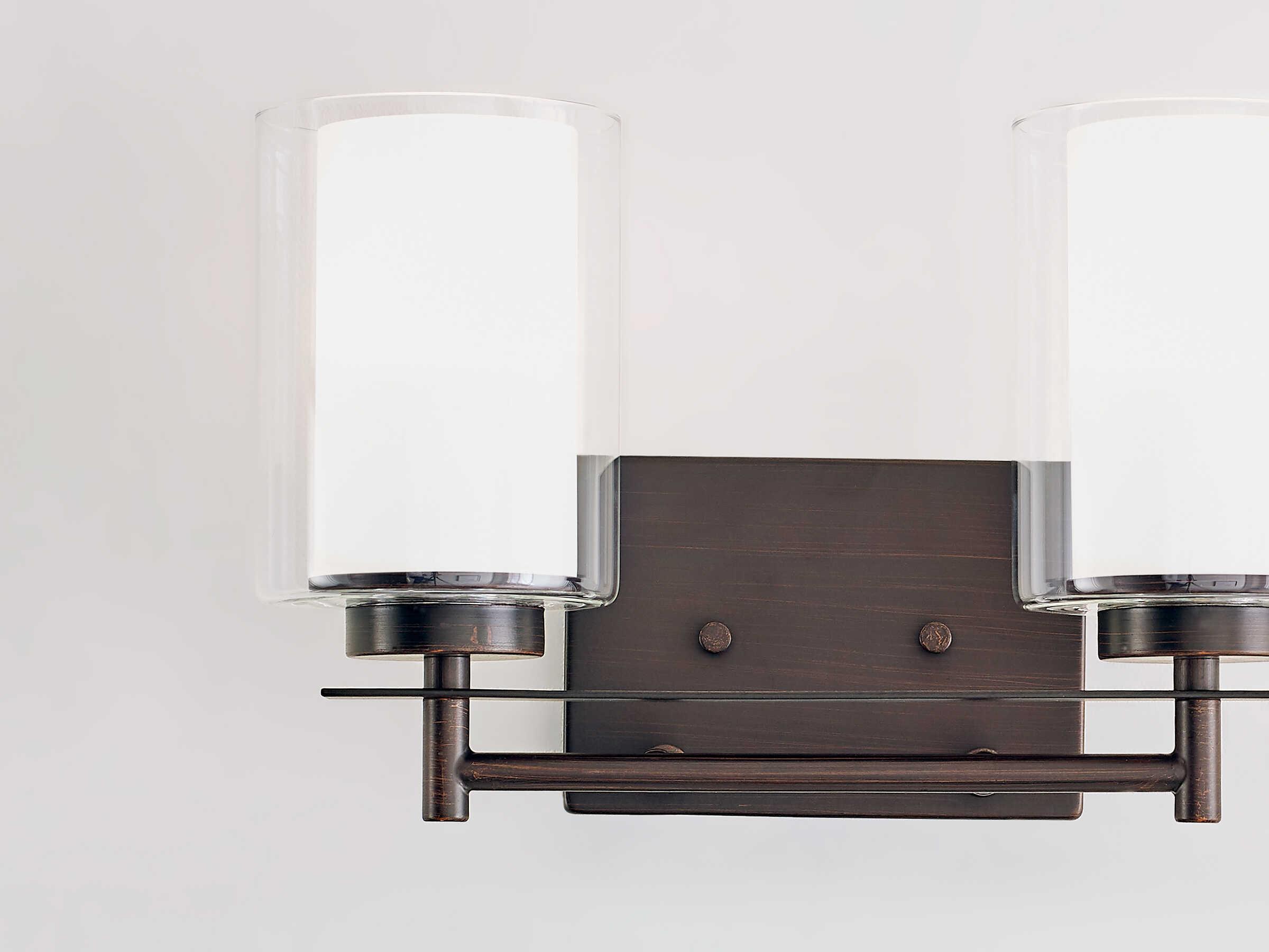 Generation Lighting Elmwood Park 2-Light Bronze Glass Vanity Light