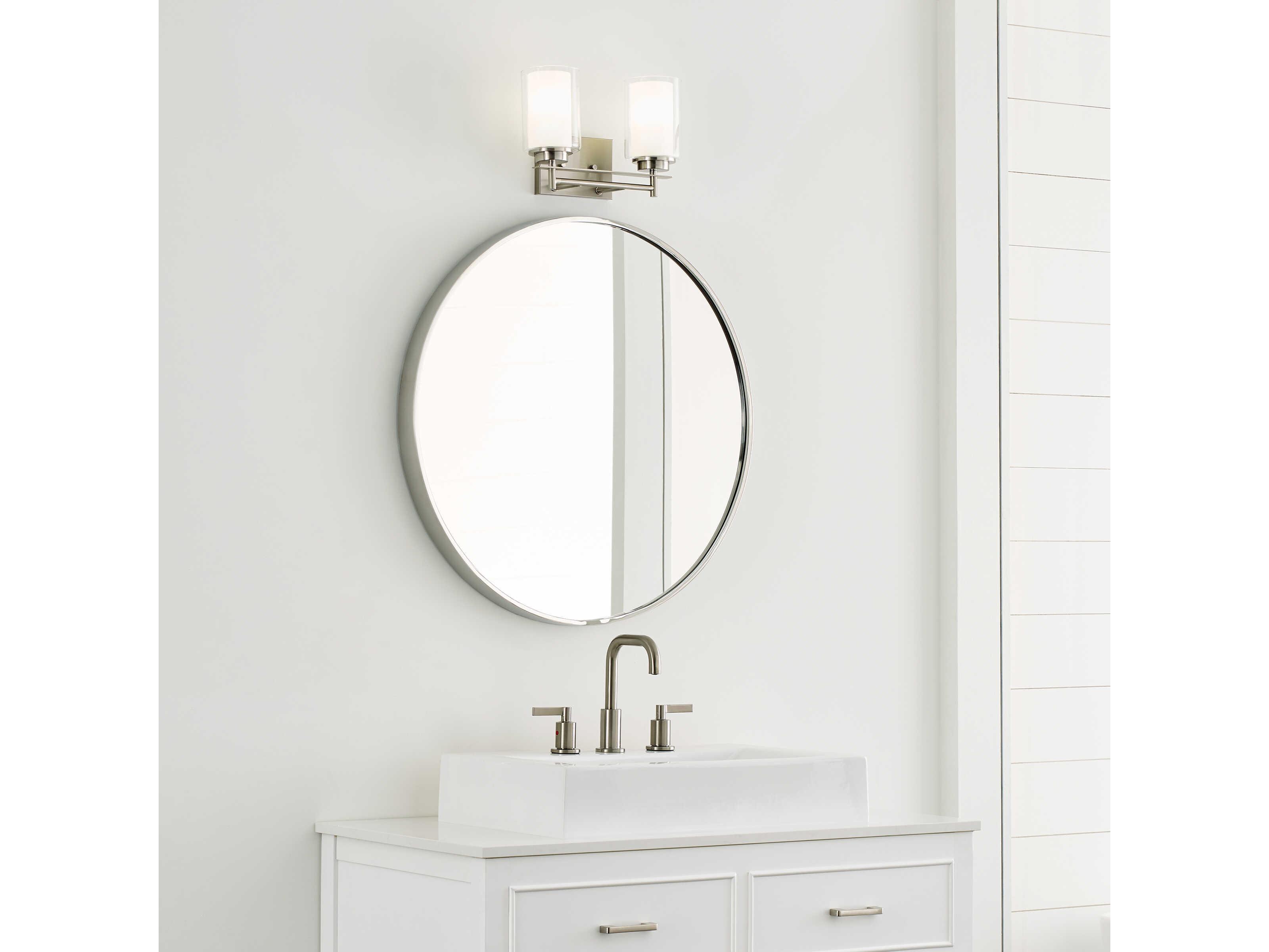 Generation Lighting Elmwood Park 2-Light Brushed Nickel Glass Vanity Light