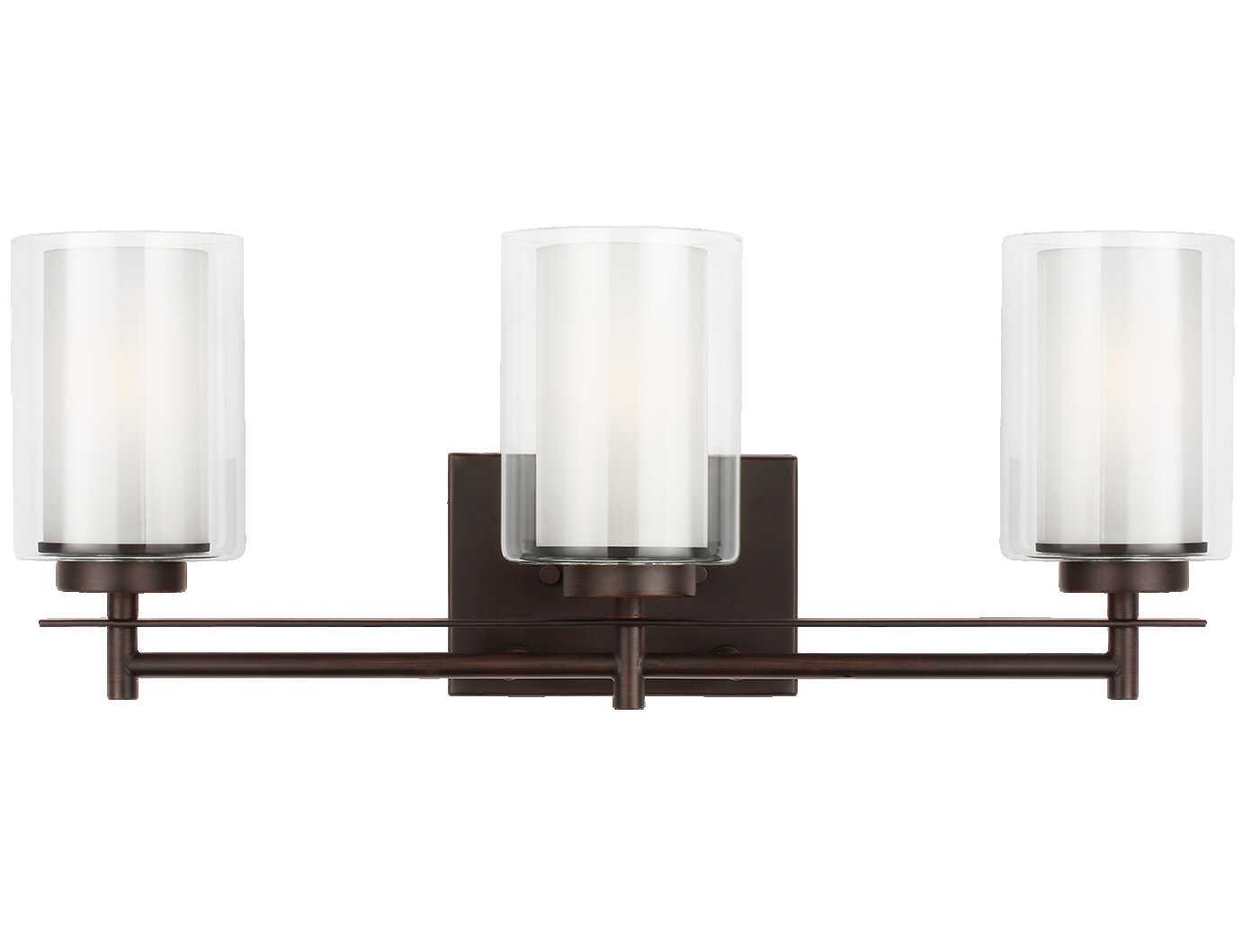 Generation Lighting Elmwood Park 3-Light Bronze Glass Vanity Light