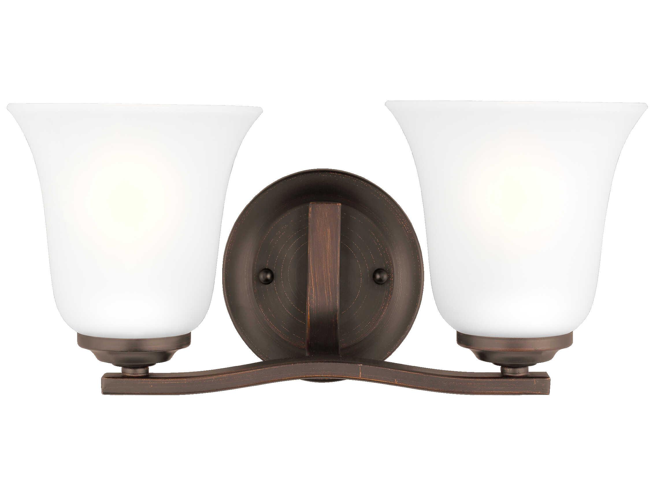 Generation Lighting Emmons 2-Light Bronze Glass Vanity Light