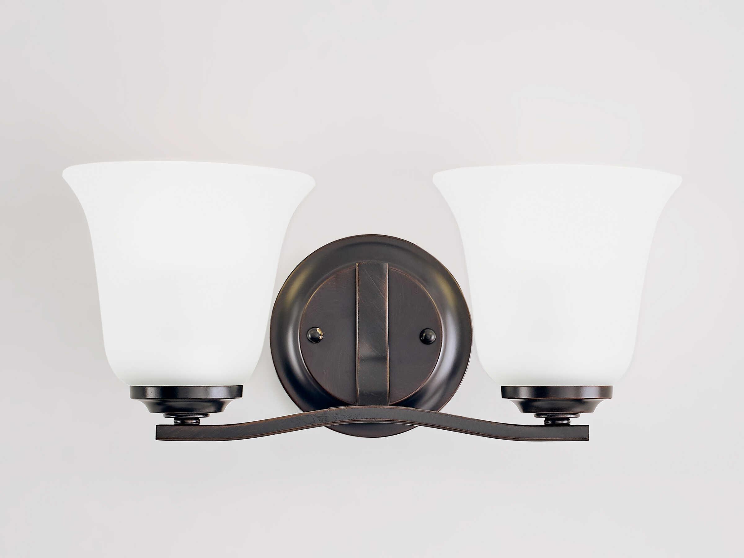 Generation Lighting Emmons 2-Light Bronze Glass Vanity Light