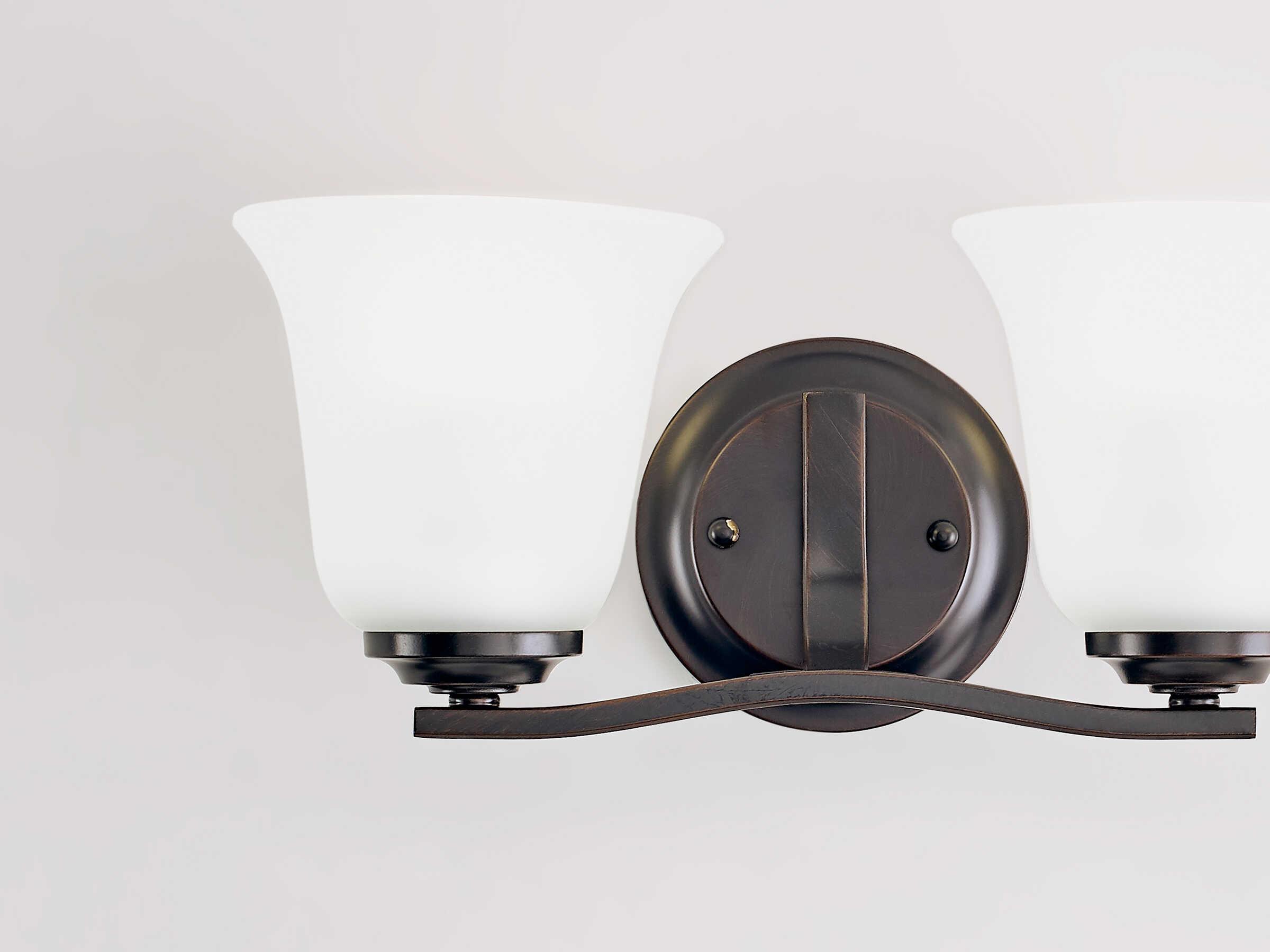 Generation Lighting Emmons 2-Light Bronze Glass Vanity Light