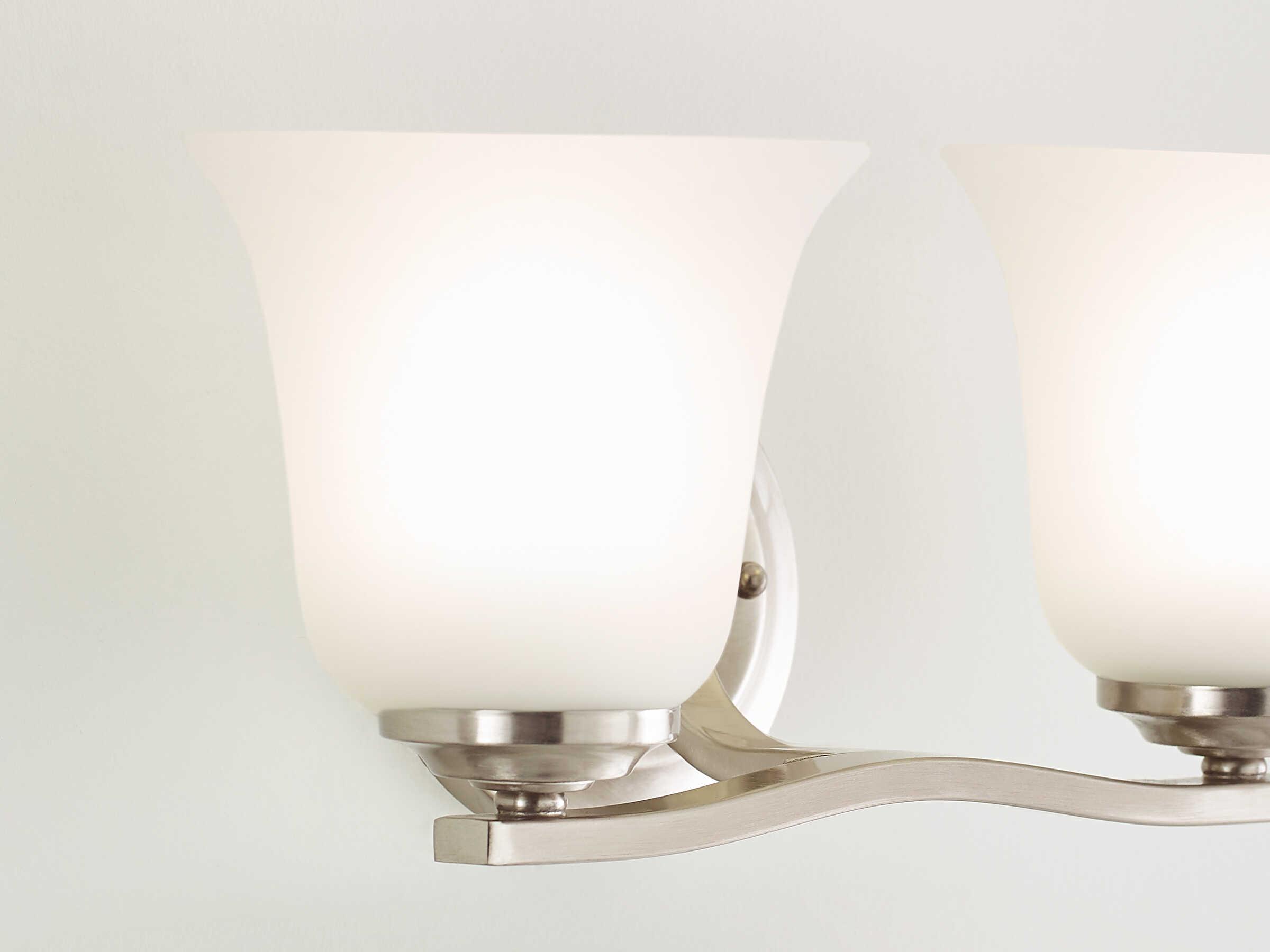 Generation Lighting Emmons 2-Light Brushed Nickel Glass Vanity Light