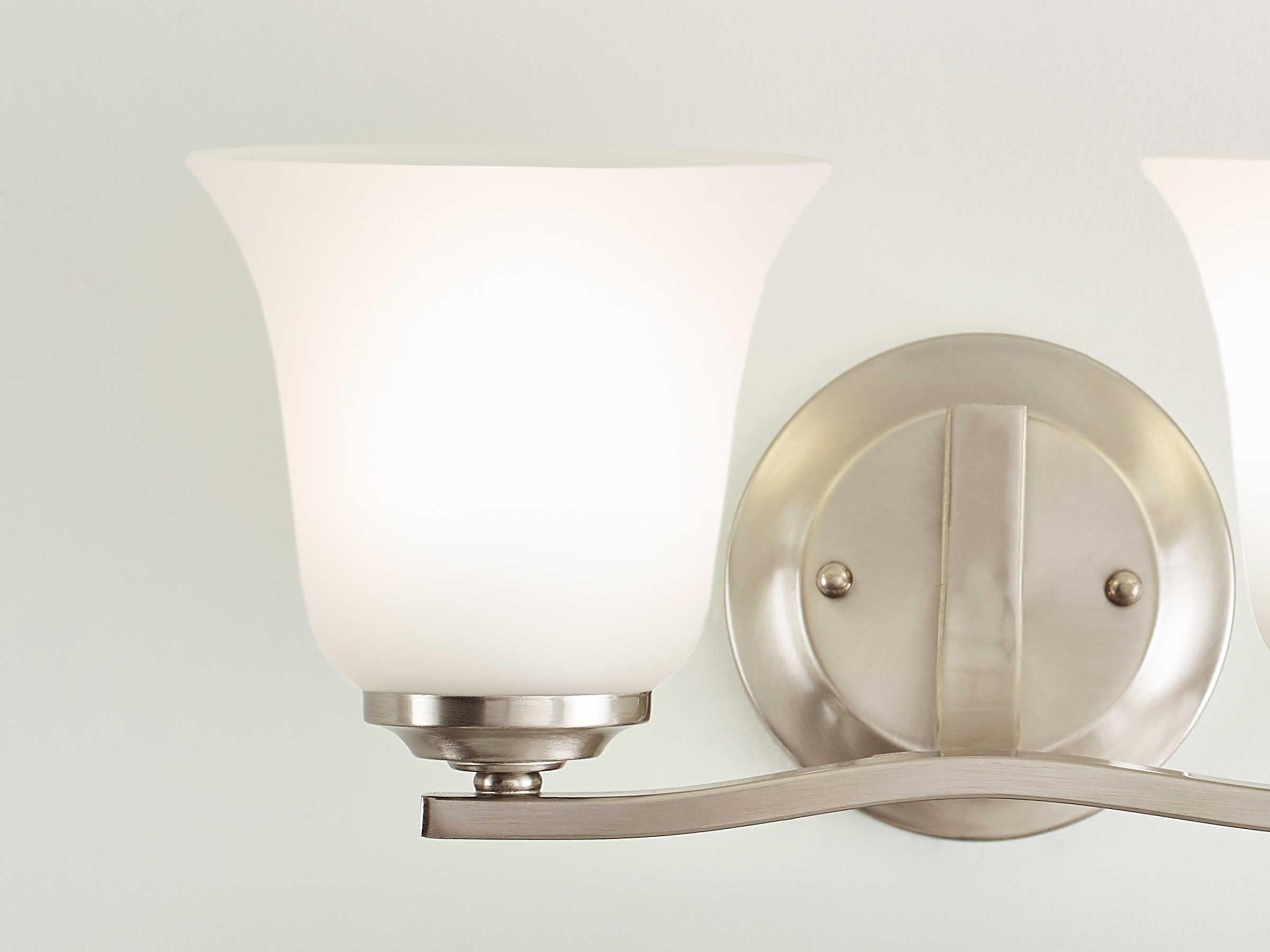 Generation Lighting Emmons 2-Light Brushed Nickel Glass Vanity Light