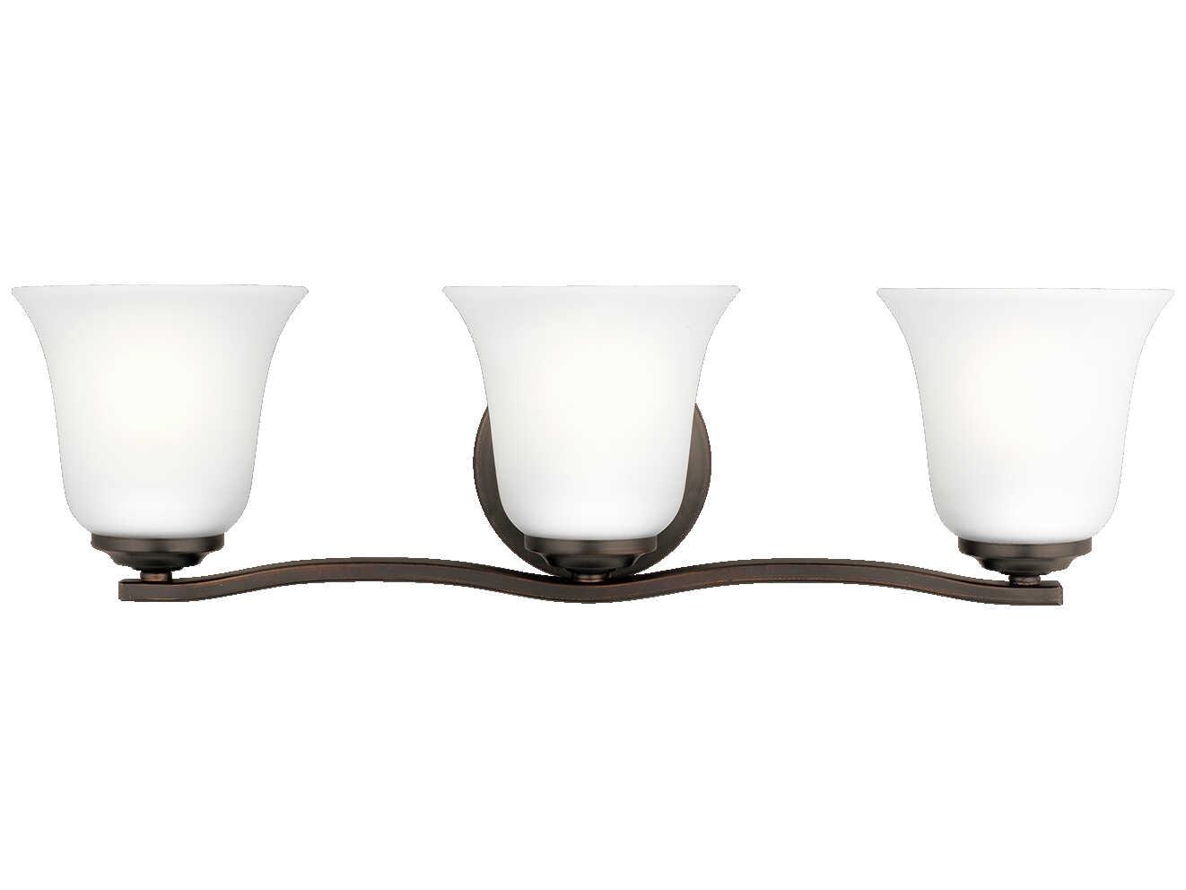Generation Lighting Emmons 3-Light Bronze Glass Vanity Light