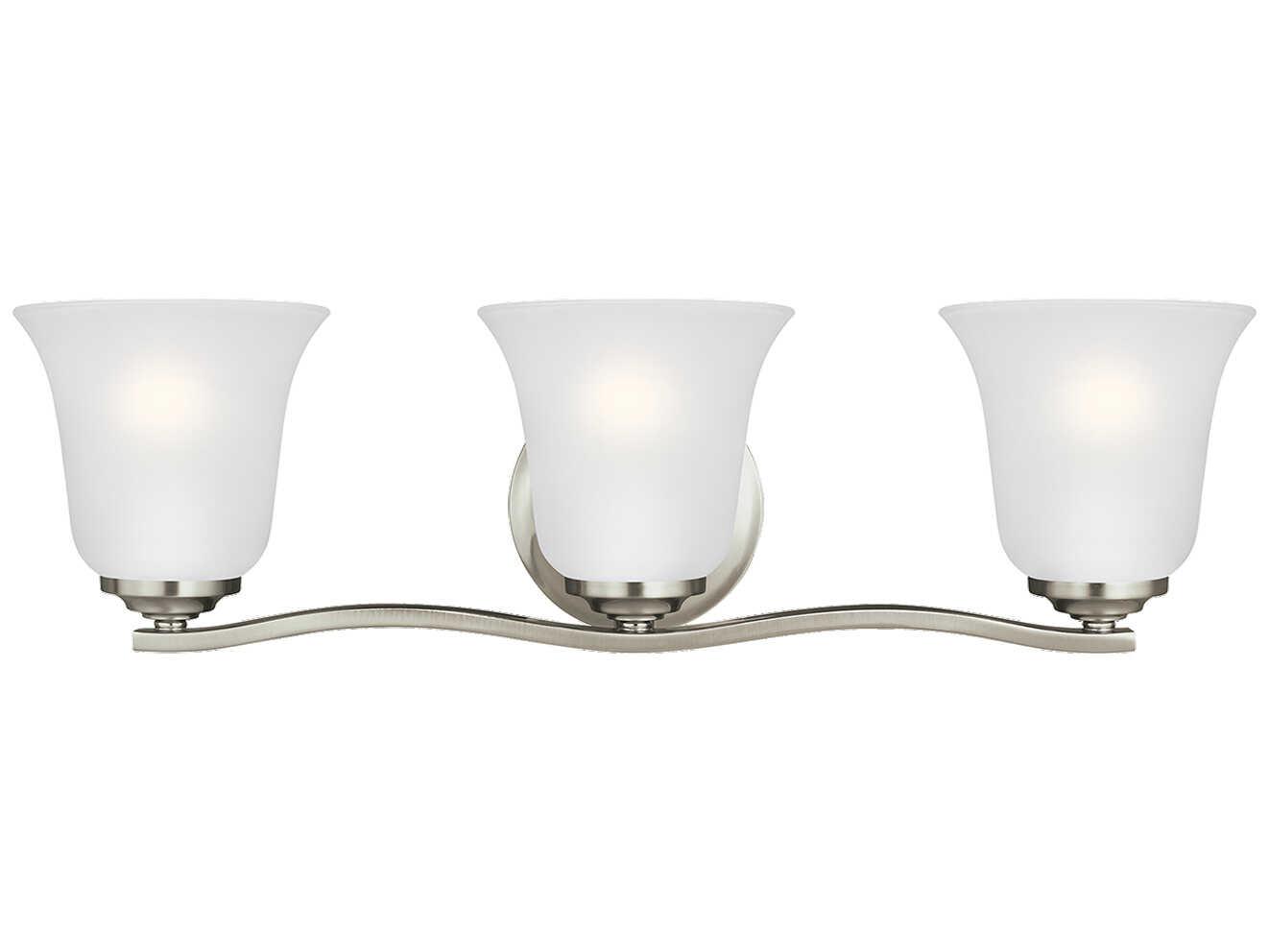 Generation Lighting Emmons 3-Light Brushed Nickel Glass Vanity Light