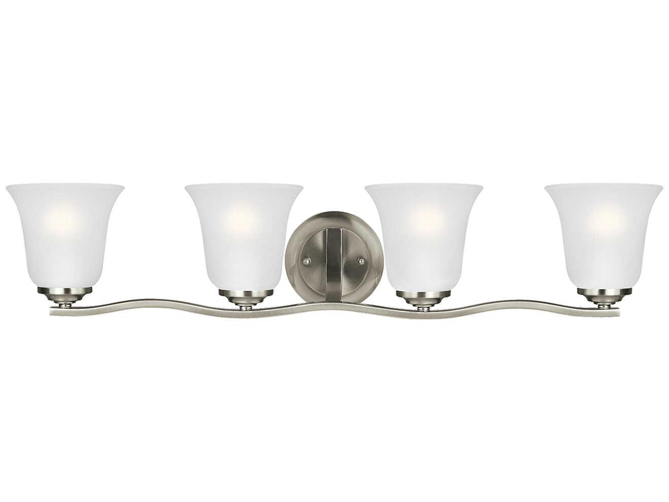 Generation Lighting Emmons 4-Light Brushed Nickel Glass Vanity Light
