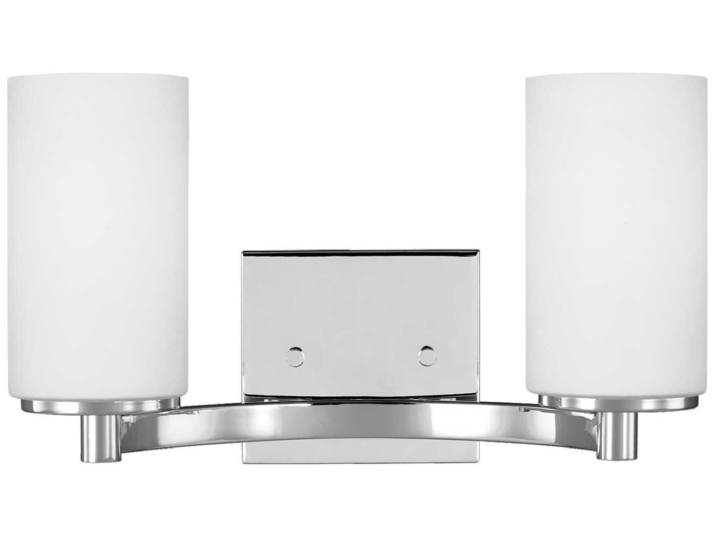 Generation Lighting Hettinger 2-Light Chrome Glass Vanity Light