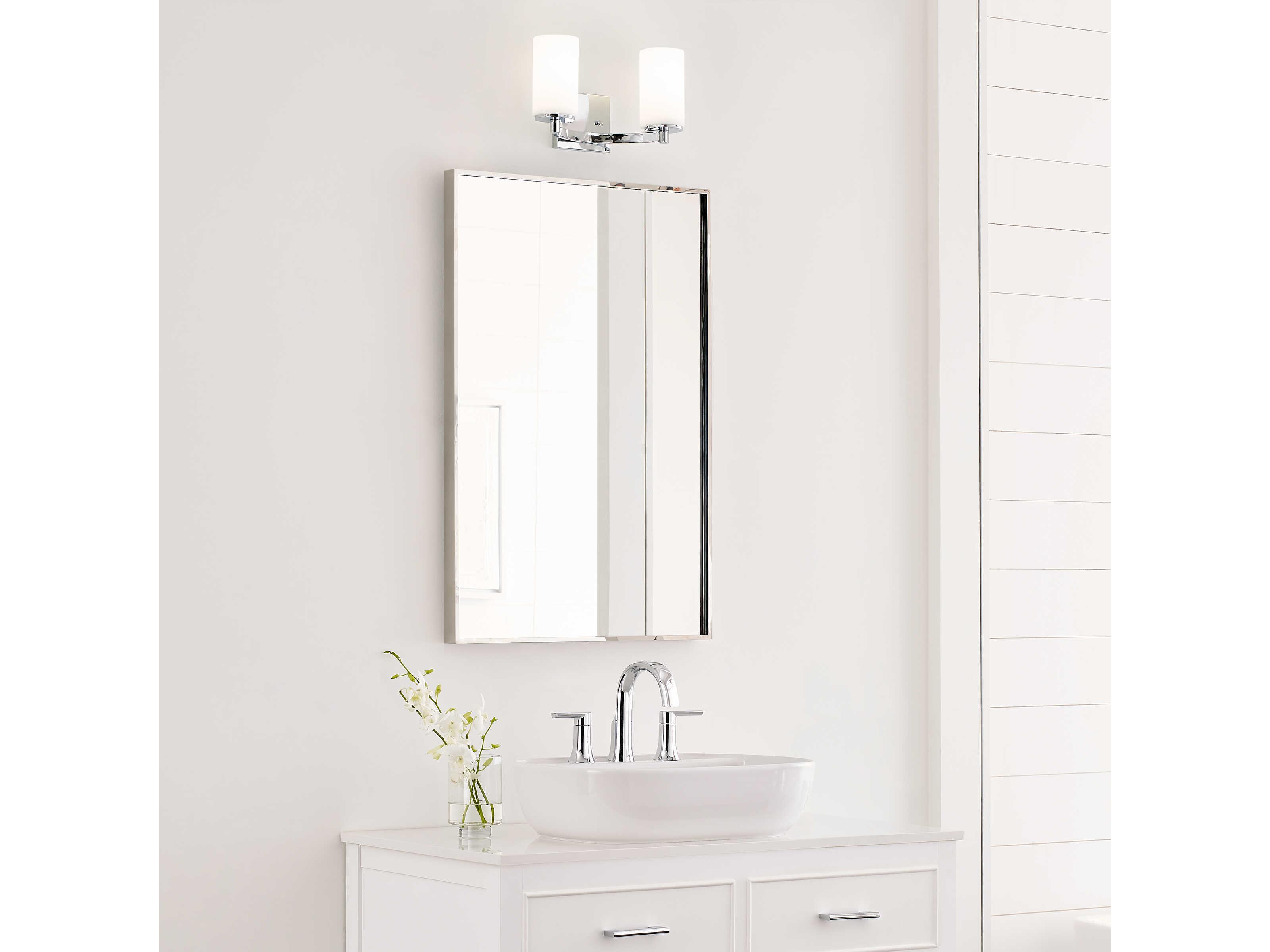 Generation Lighting Hettinger 2-Light Chrome Glass Vanity Light