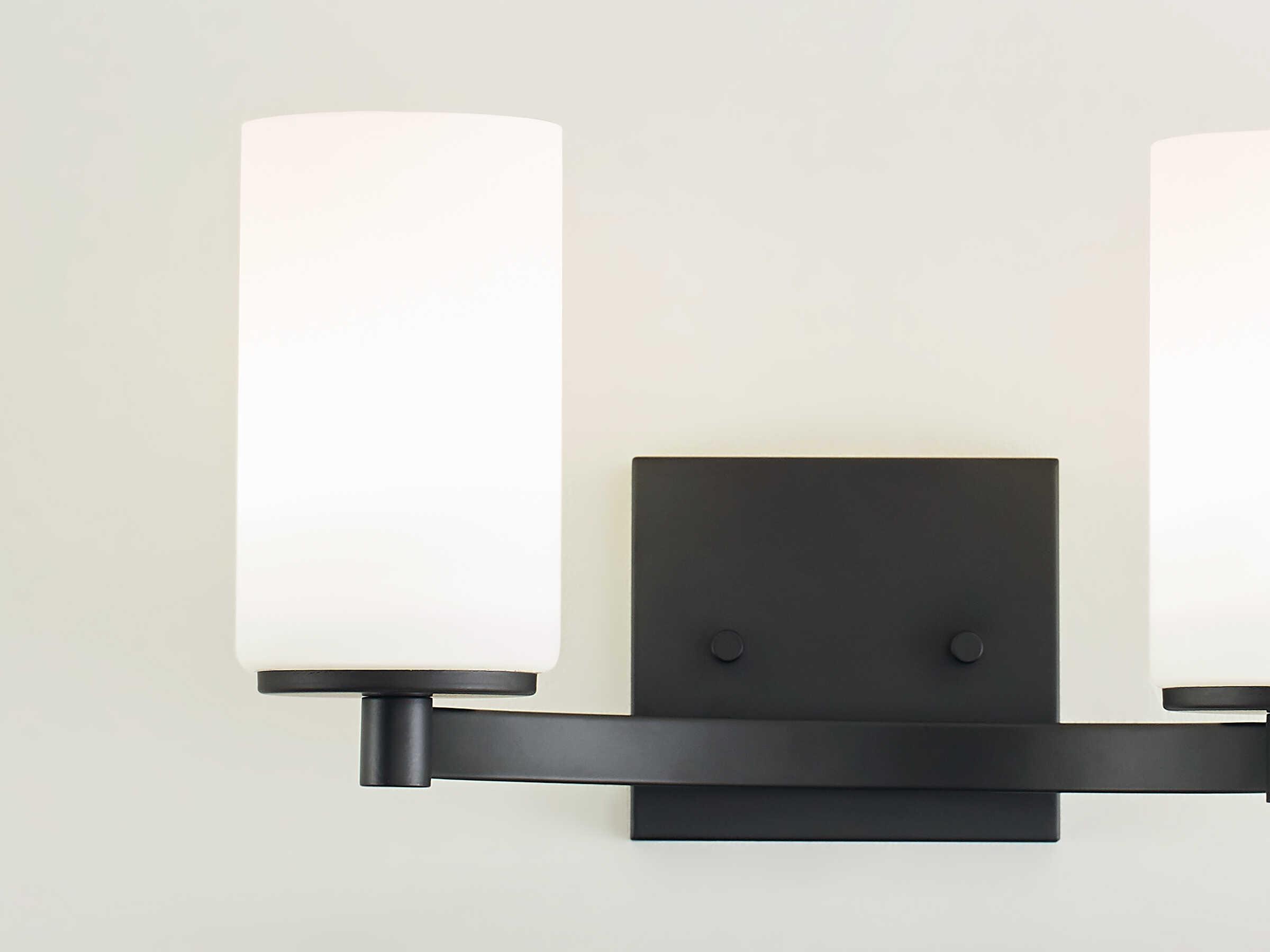 Generation Lighting Hettinger 2-Light Midnight Black Glass Vanity Light