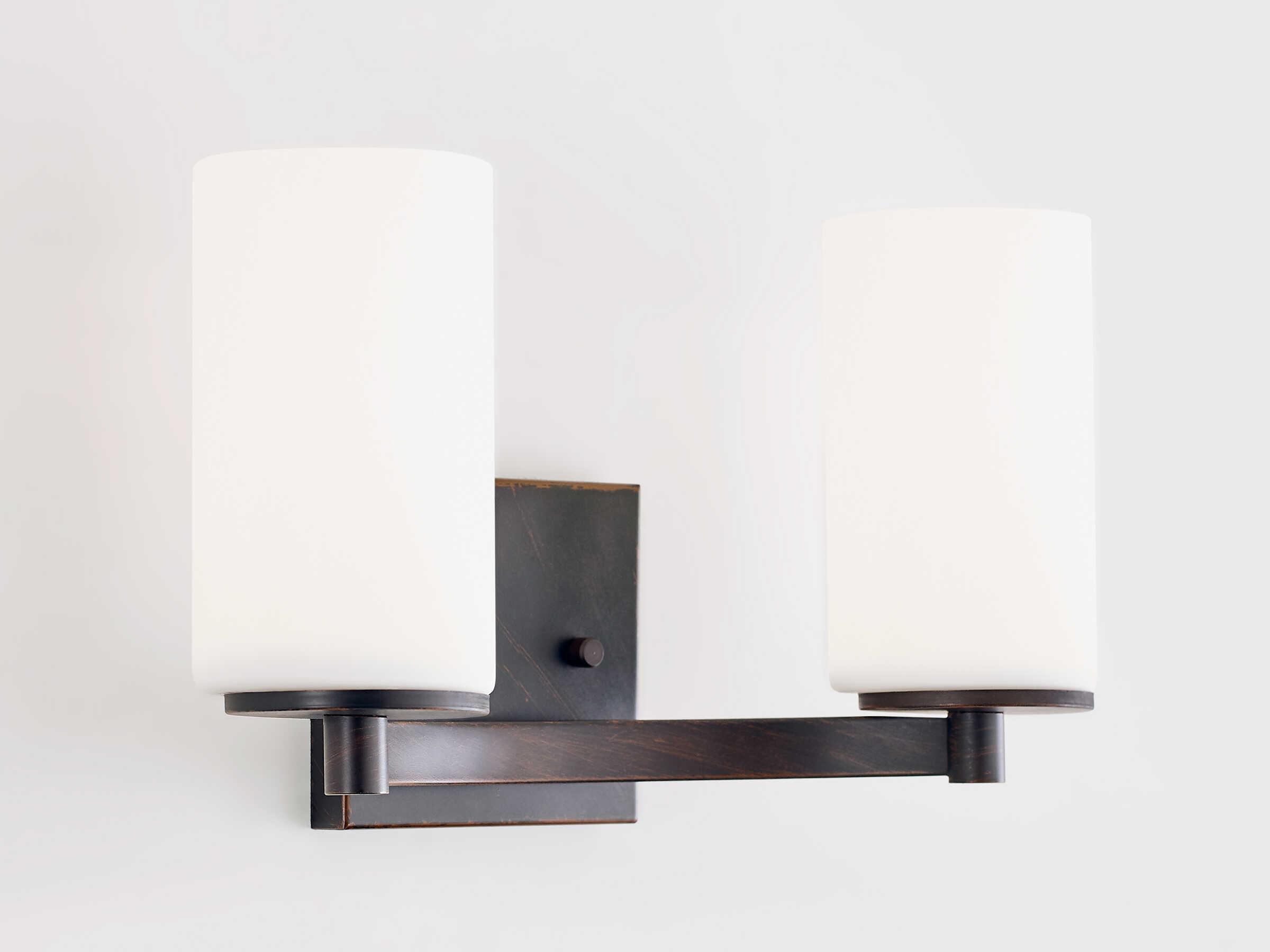 Generation Lighting Hettinger 2-Light Bronze Glass Vanity Light