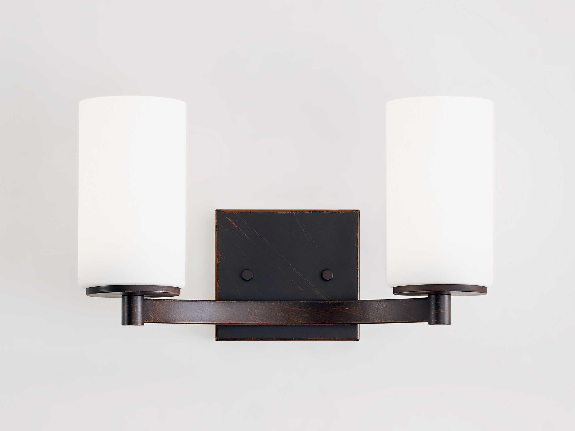 Generation Lighting Hettinger 2-Light Bronze Glass Vanity Light