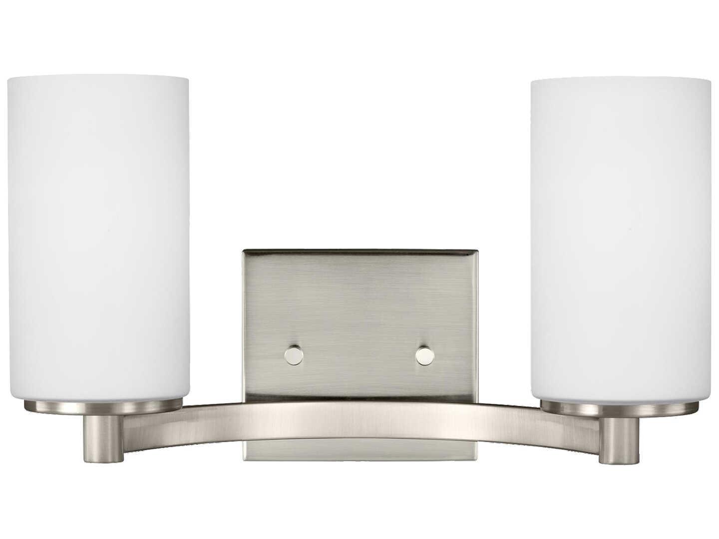 Generation Lighting Hettinger 2-Light Brushed Nickel Glass Vanity Light