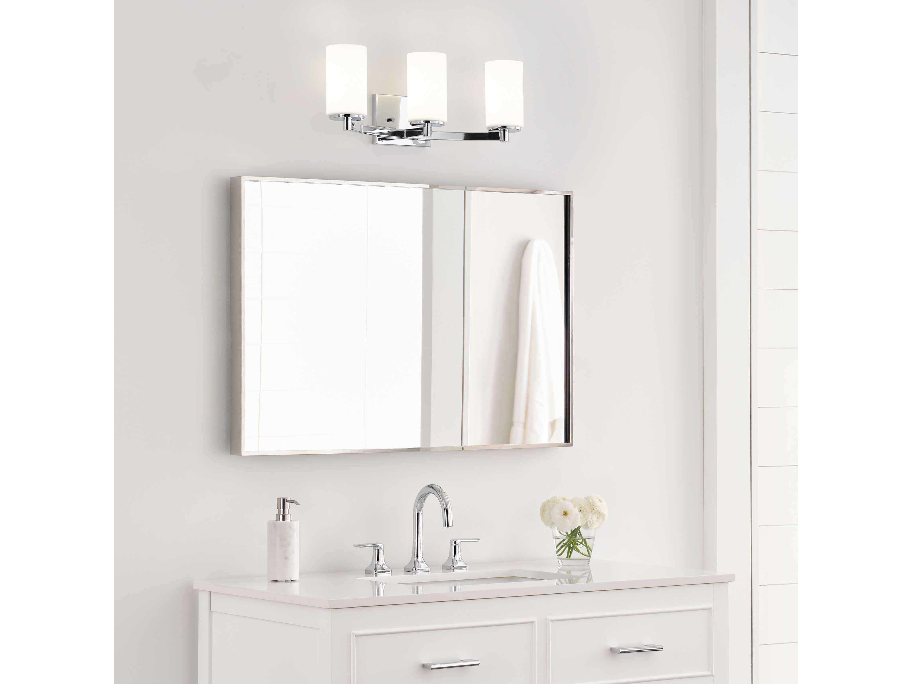 Generation Lighting Hettinger 3-Light Chrome Glass Vanity Light