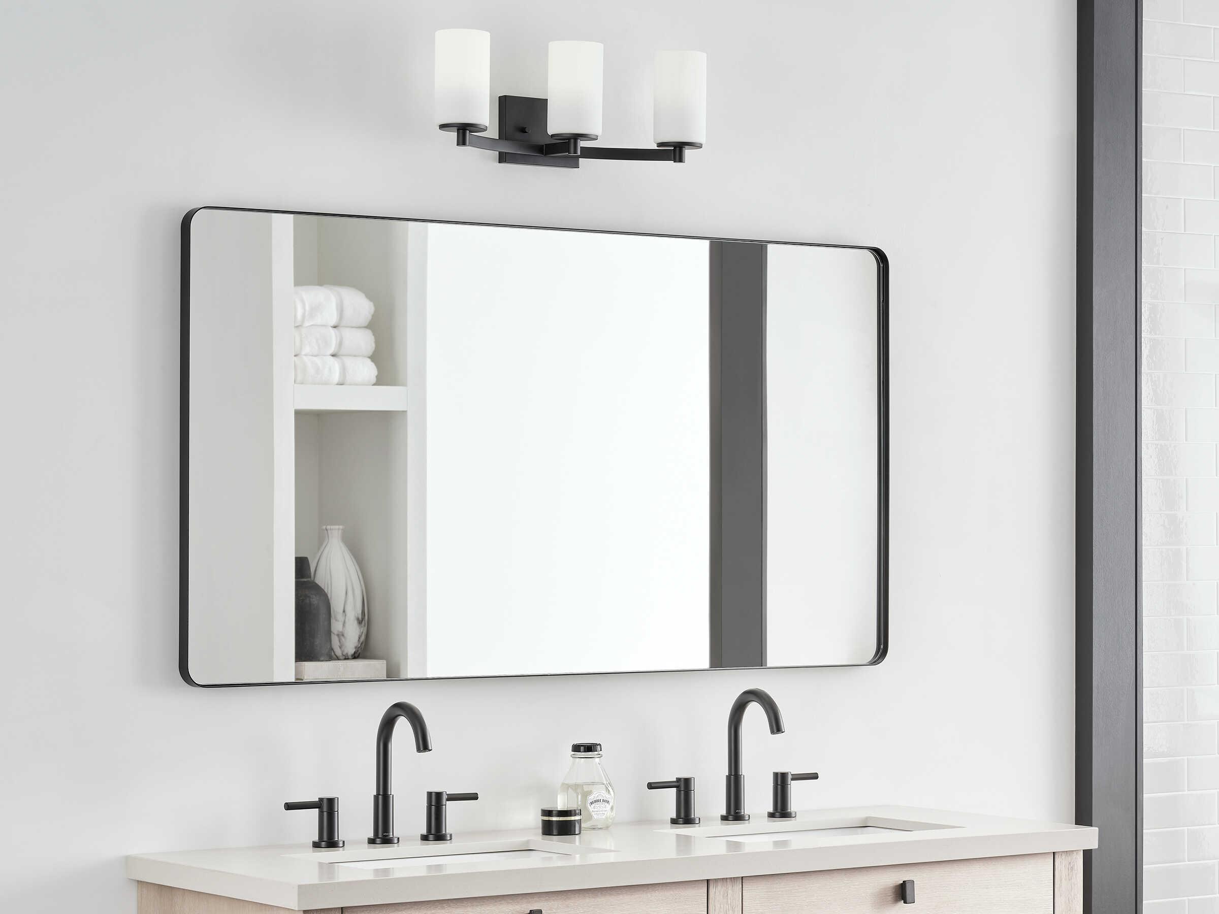 Generation Lighting Hettinger 3-Light Midnight Black Glass Vanity Light