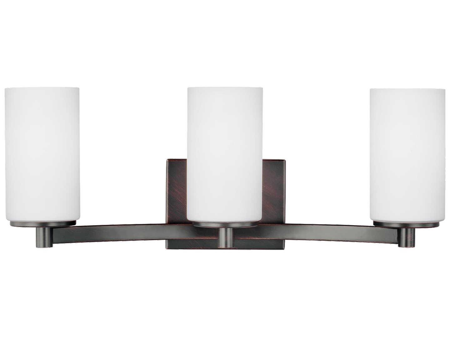 Generation Lighting Hettinger 3-Light Bronze Glass Vanity Light