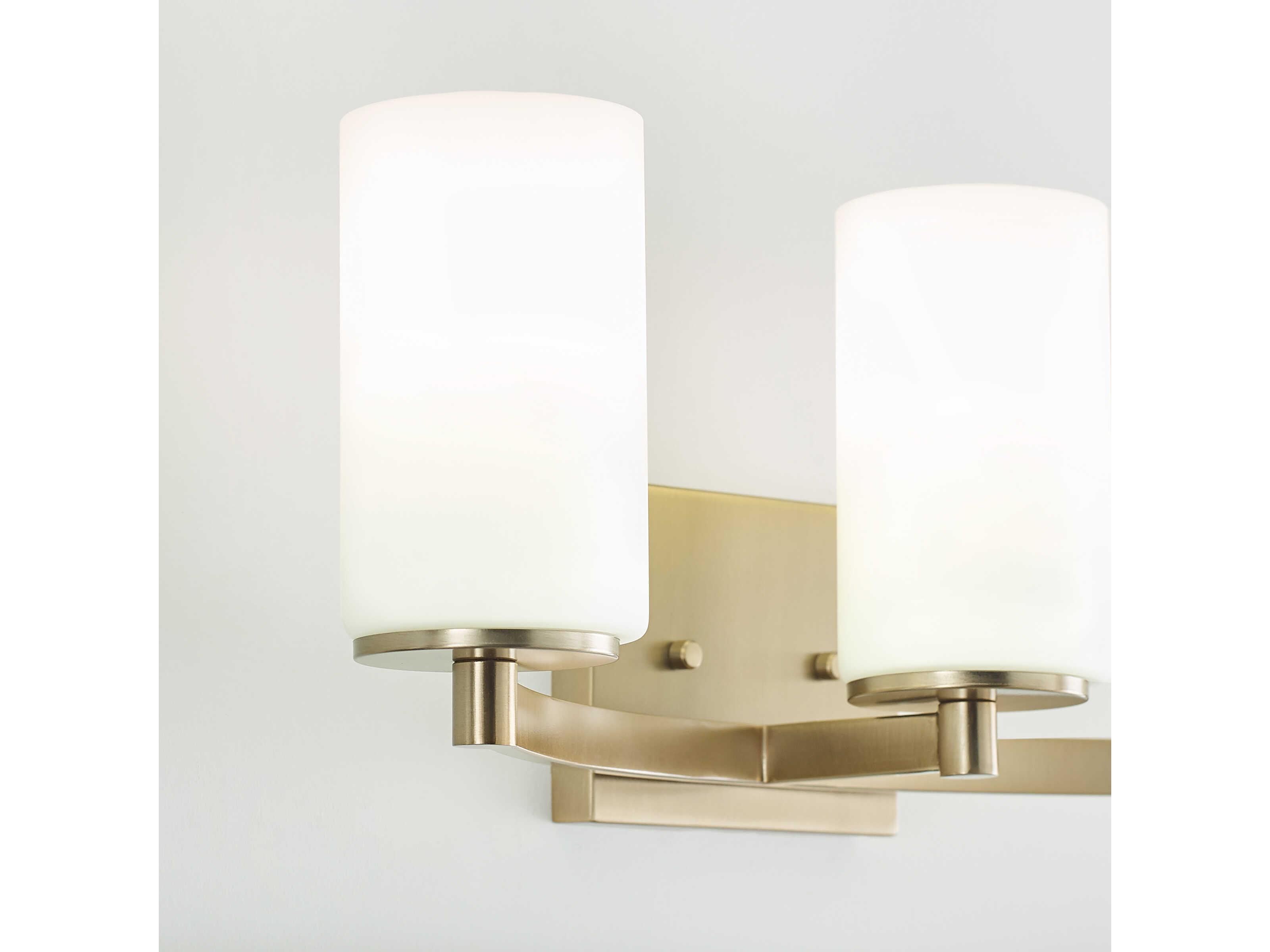 Generation Lighting Hettinger 3-Light Satin Brass Glass Vanity Light