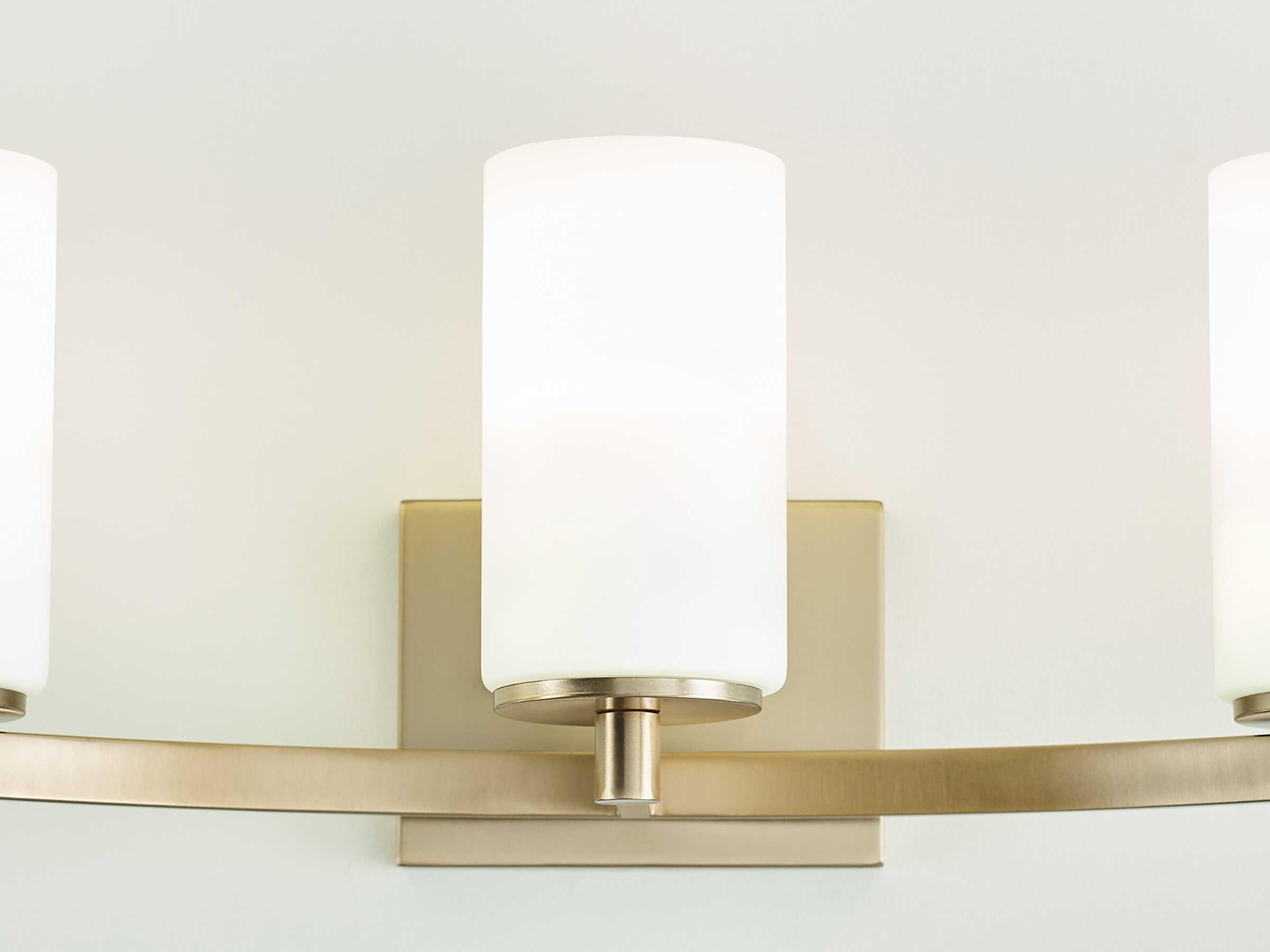 Generation Lighting Hettinger 3-Light Satin Brass Glass Vanity Light