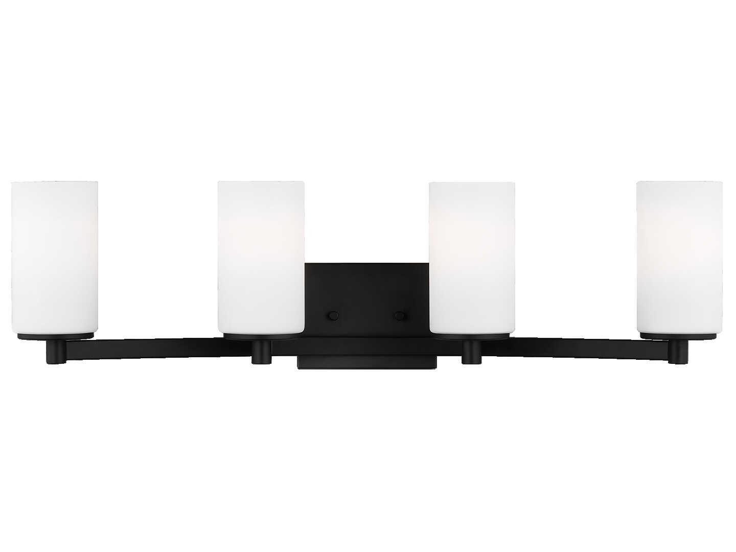 Generation Lighting Hettinger 4-Light Midnight Black Glass Vanity Light