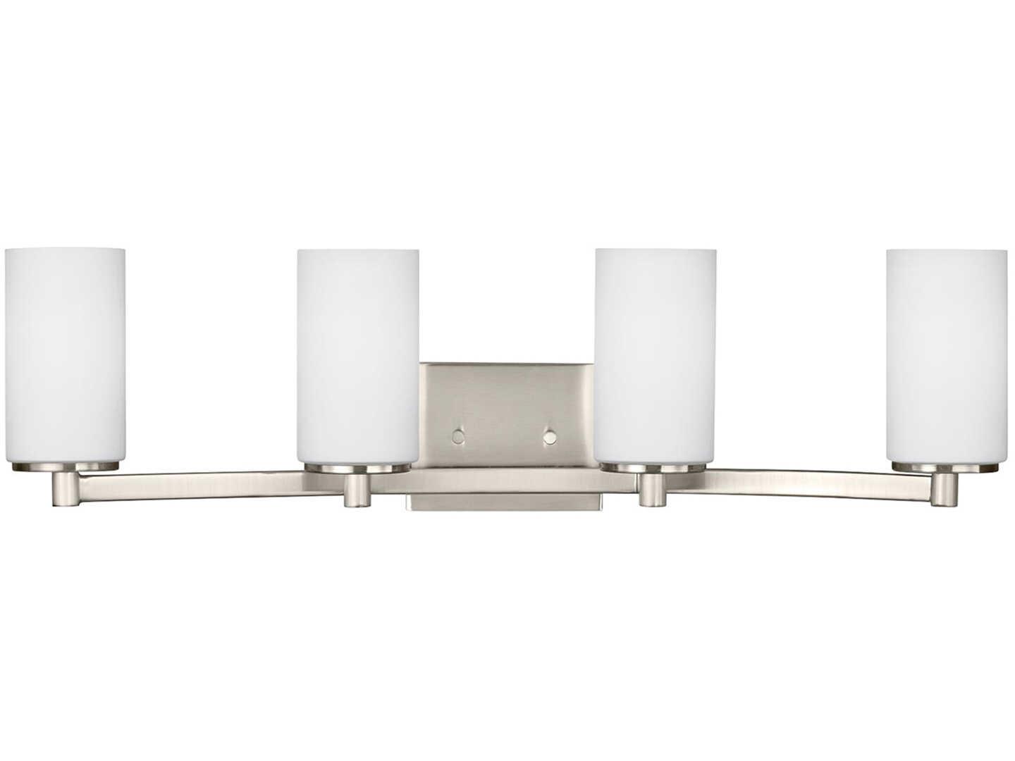 Generation Lighting Hettinger 4-Light Brushed Nickel Glass Vanity Light