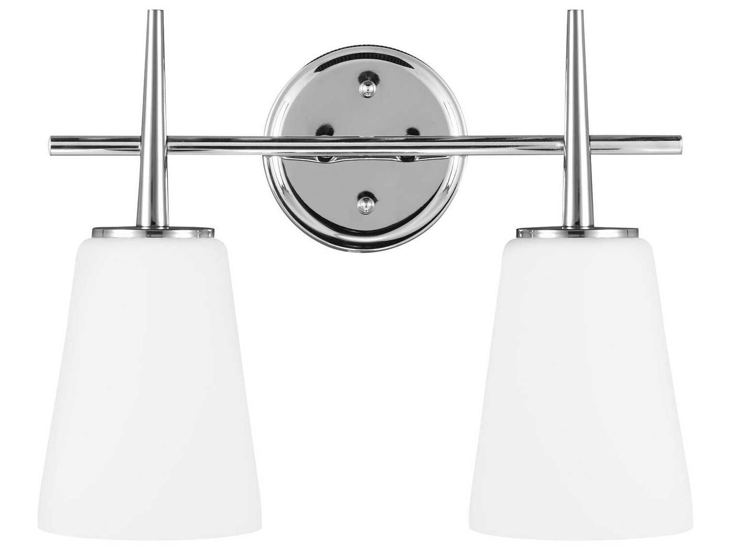 Generation Lighting Driscoll 2-Light Chrome Glass Vanity Light