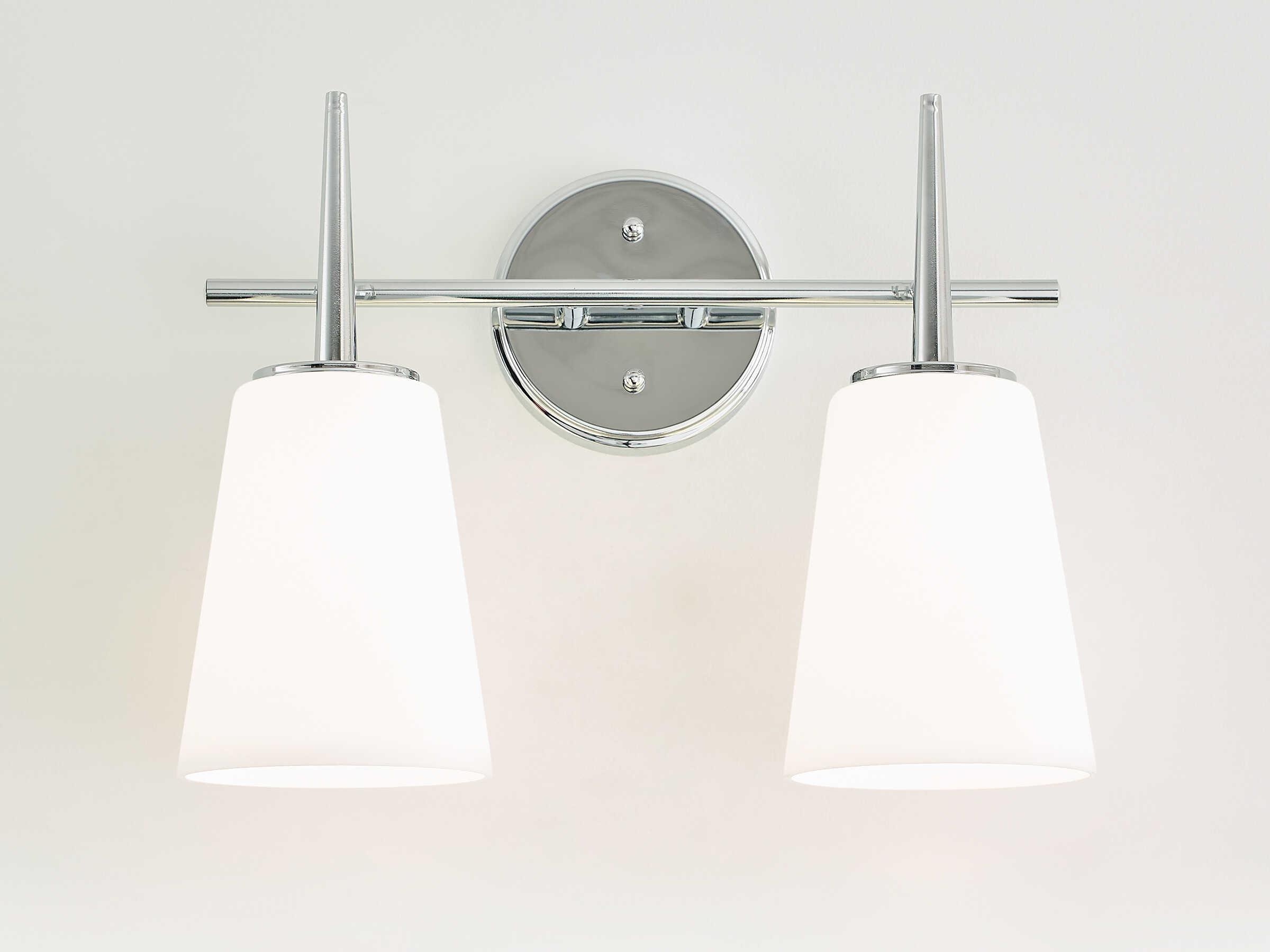 Generation Lighting Driscoll 2-Light Chrome Glass Vanity Light