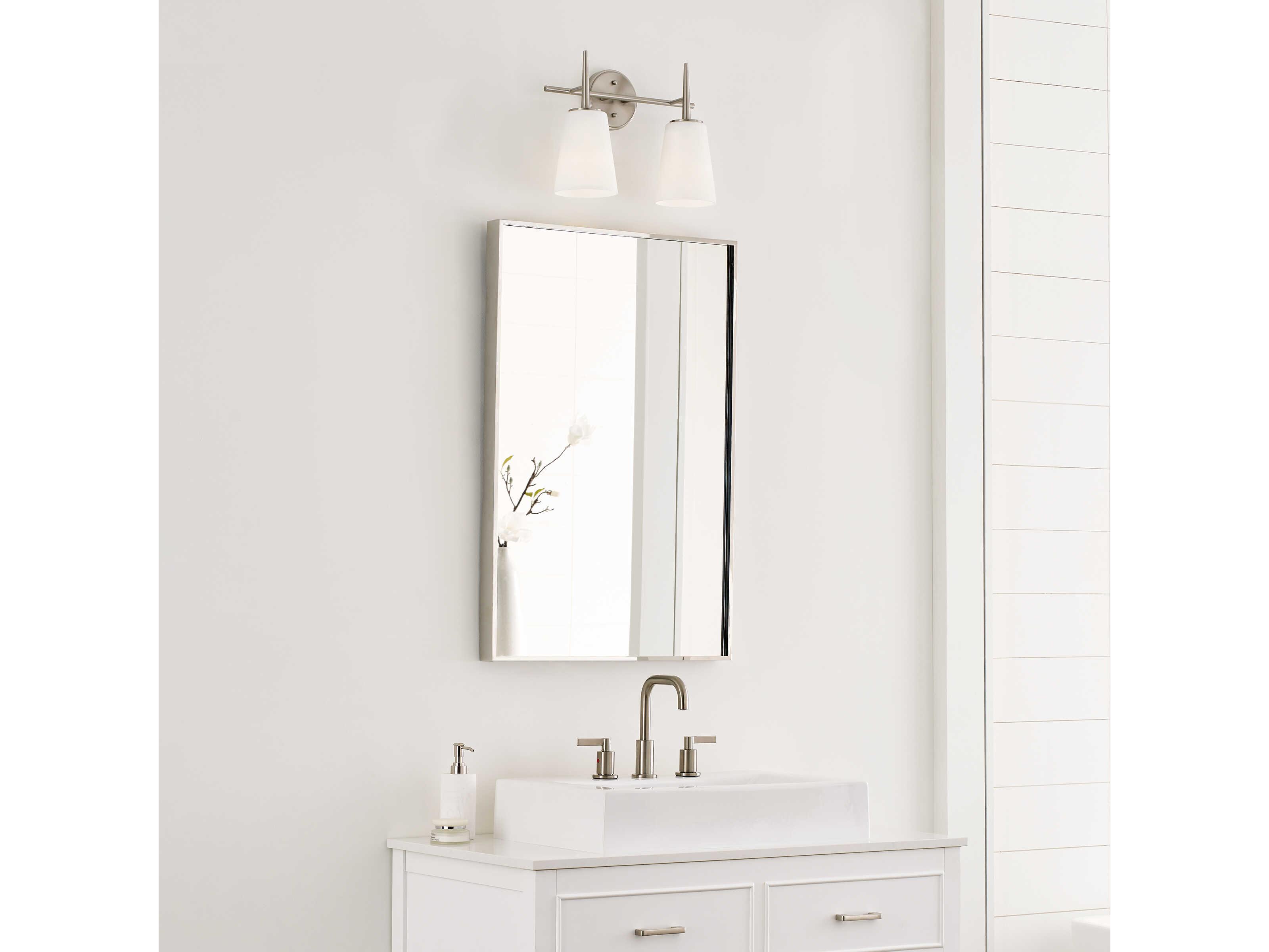 Generation Lighting Driscoll 2-Light Brushed Nickel Glass Vanity Light