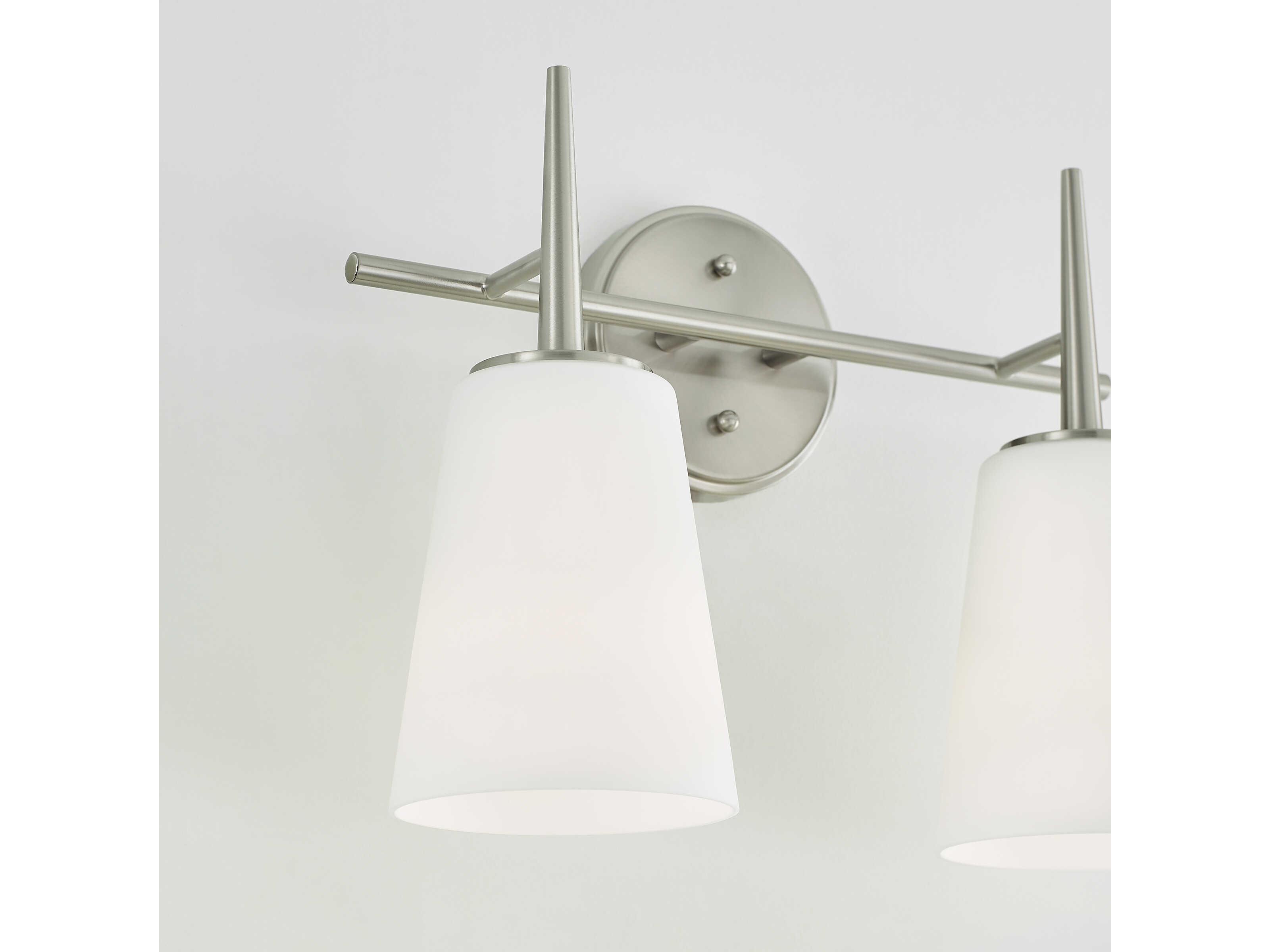 Generation Lighting Driscoll 2-Light Brushed Nickel Glass Vanity Light