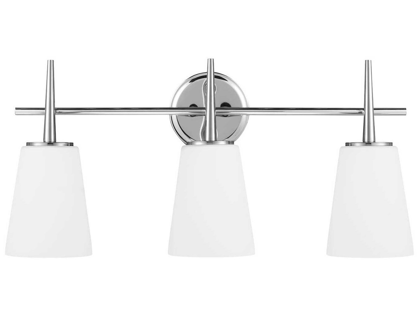 Generation Lighting Driscoll 3-Light Chrome Glass Vanity Light